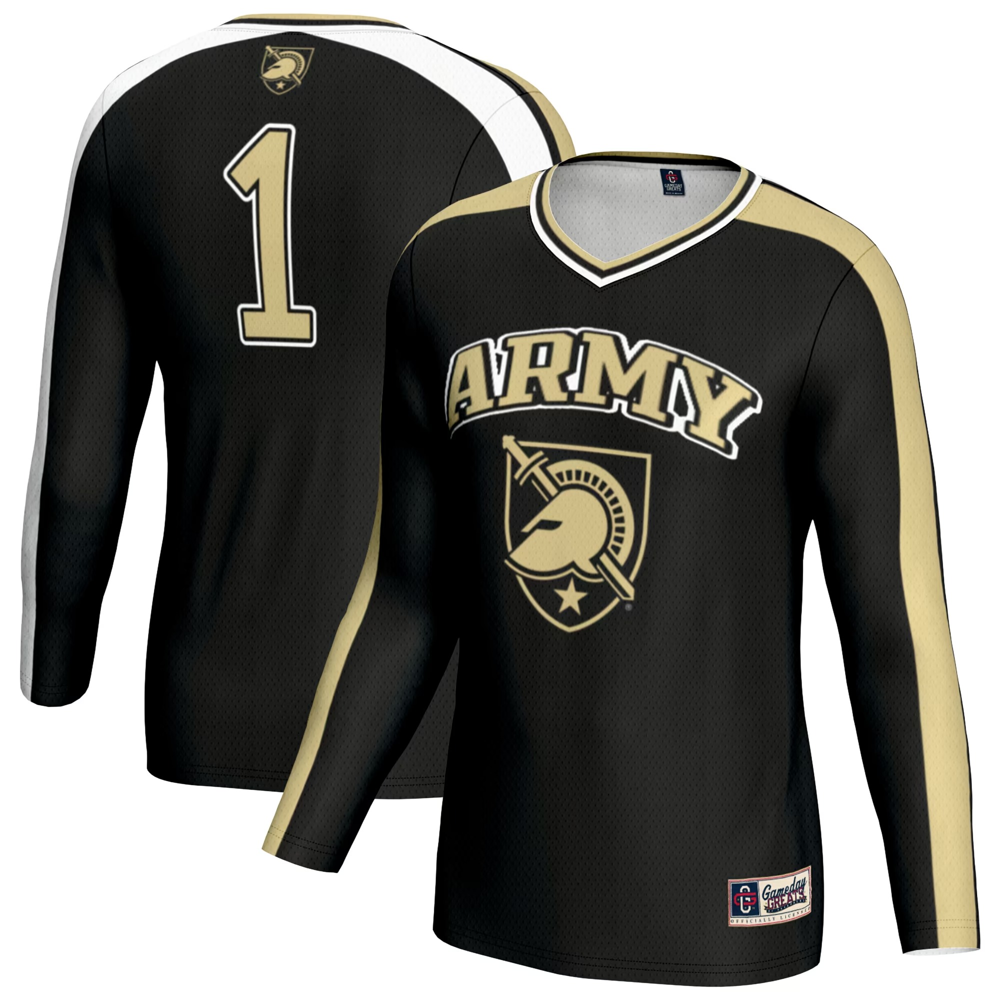 Hunk Wear - Army Black Knights GameDay Greats Unisex #1 Lightweight Volleyball Fashion Jersey - Black