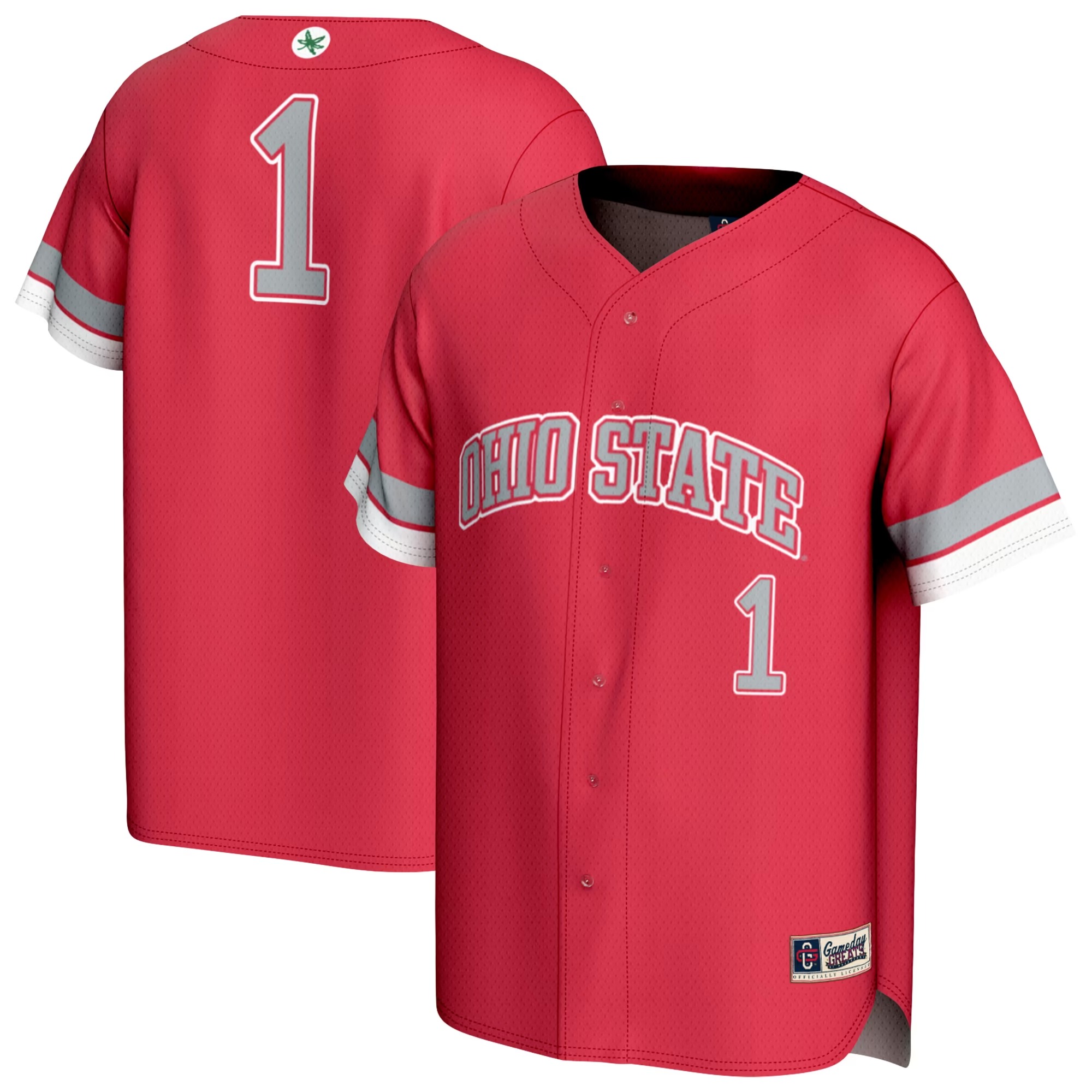 Hunk Wear - #1 Ohio State Buckeyes GameDay Greats Youth Lightweight Collegiate Baseball Fashion Jersey - Scarlet