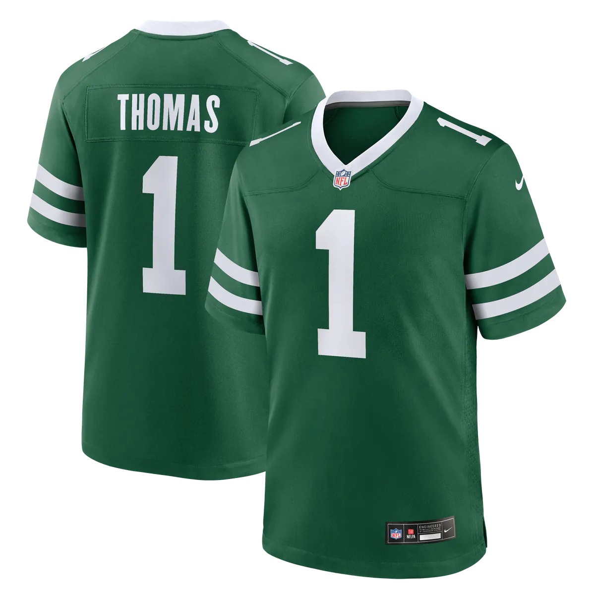 Hunk Wear - Azareye'h Thomas New York Jets Nike Team Game Jersey - Legacy Green