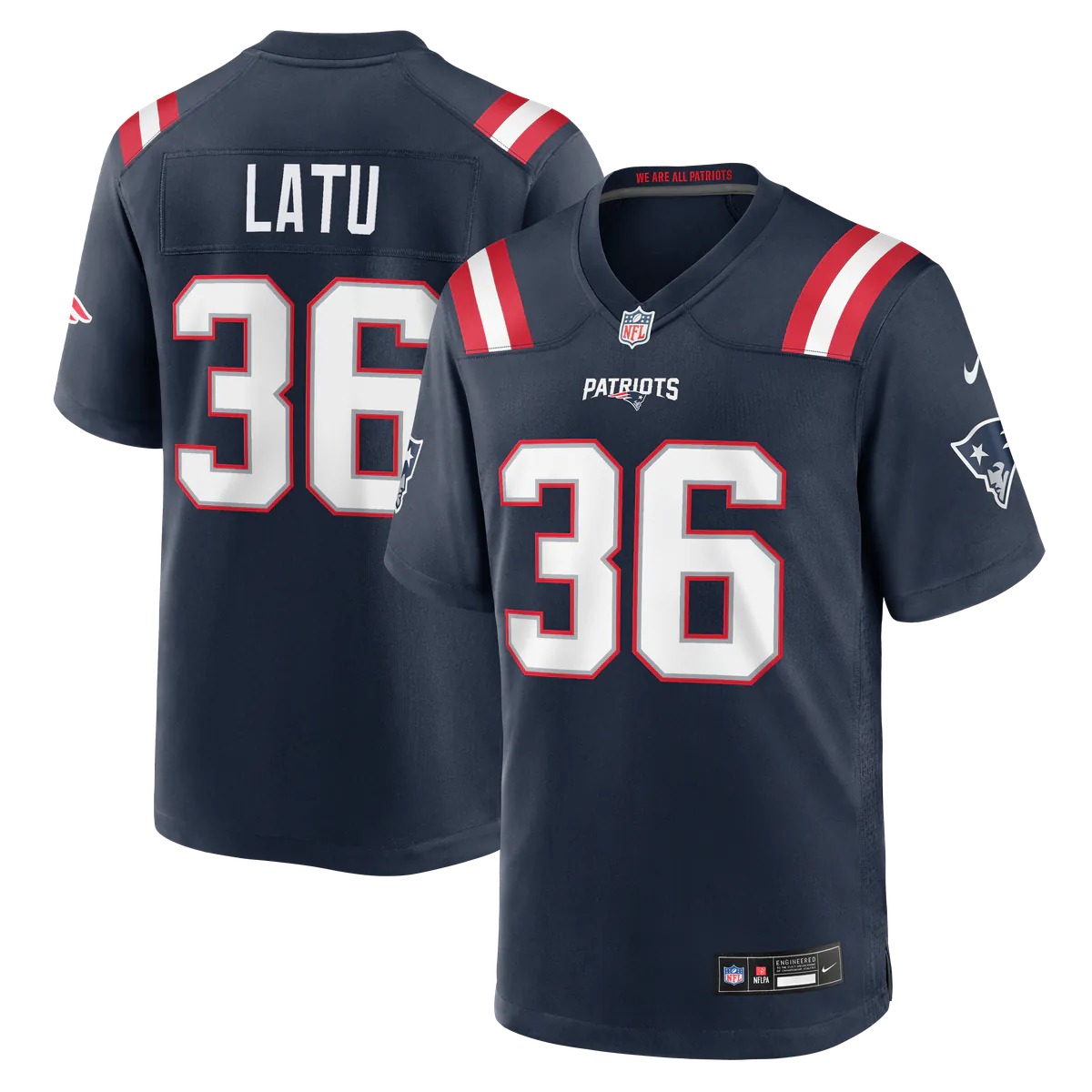 Hunk Wear - Cameron Latu New England Patriots Nike Team Game Jersey - Navy