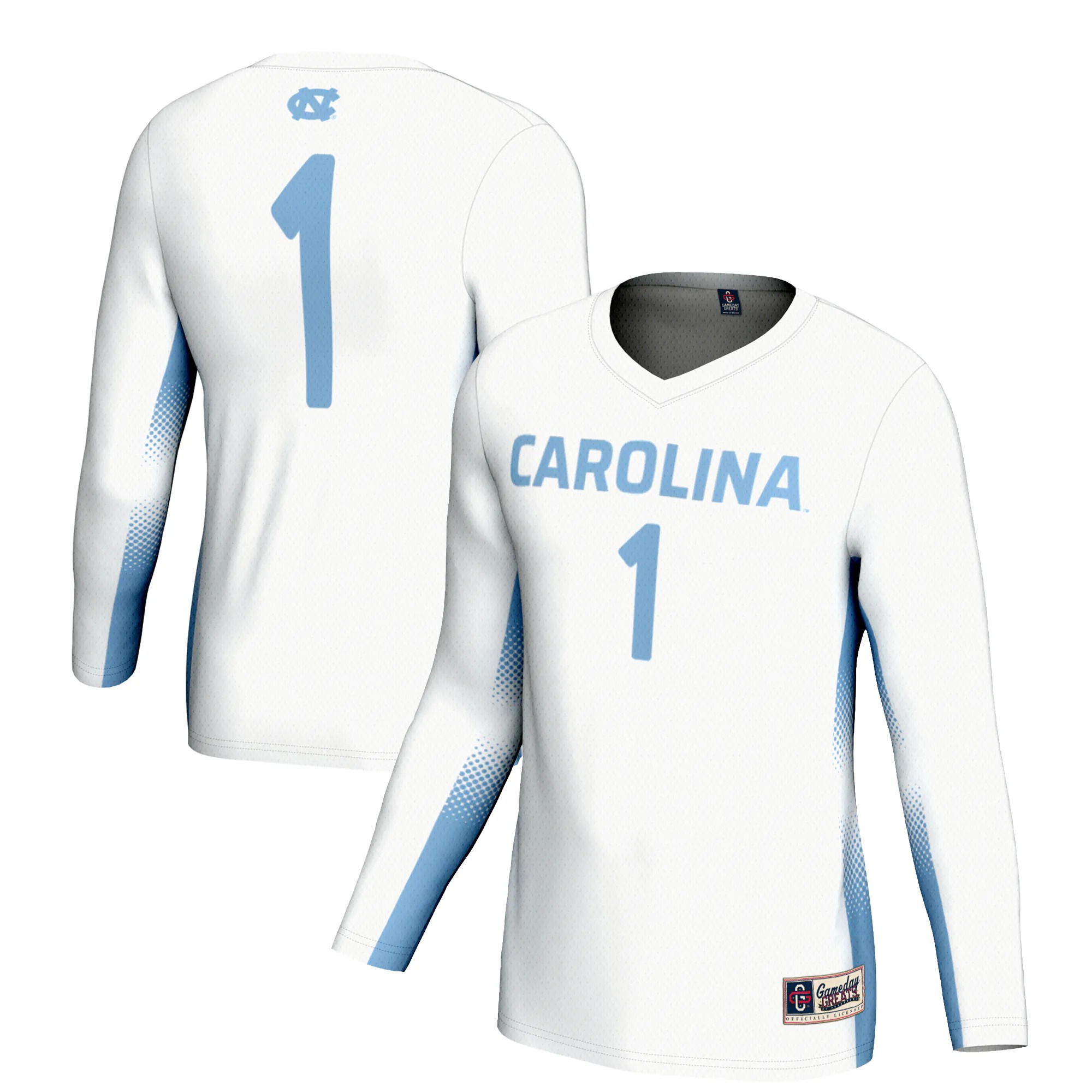 Hunk Wear - #1 North Carolina Tar Heels GameDay Greats Youth Lightweight Women's Volleyball Jersey - White