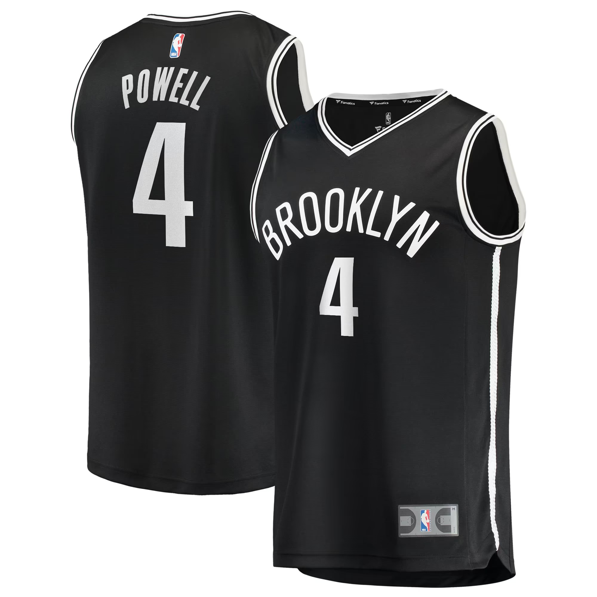 Hunk Wear - Drake Powell Brooklyn Nets Fanatics Youth Fast Break Replica Jersey - Black - Icon Edition