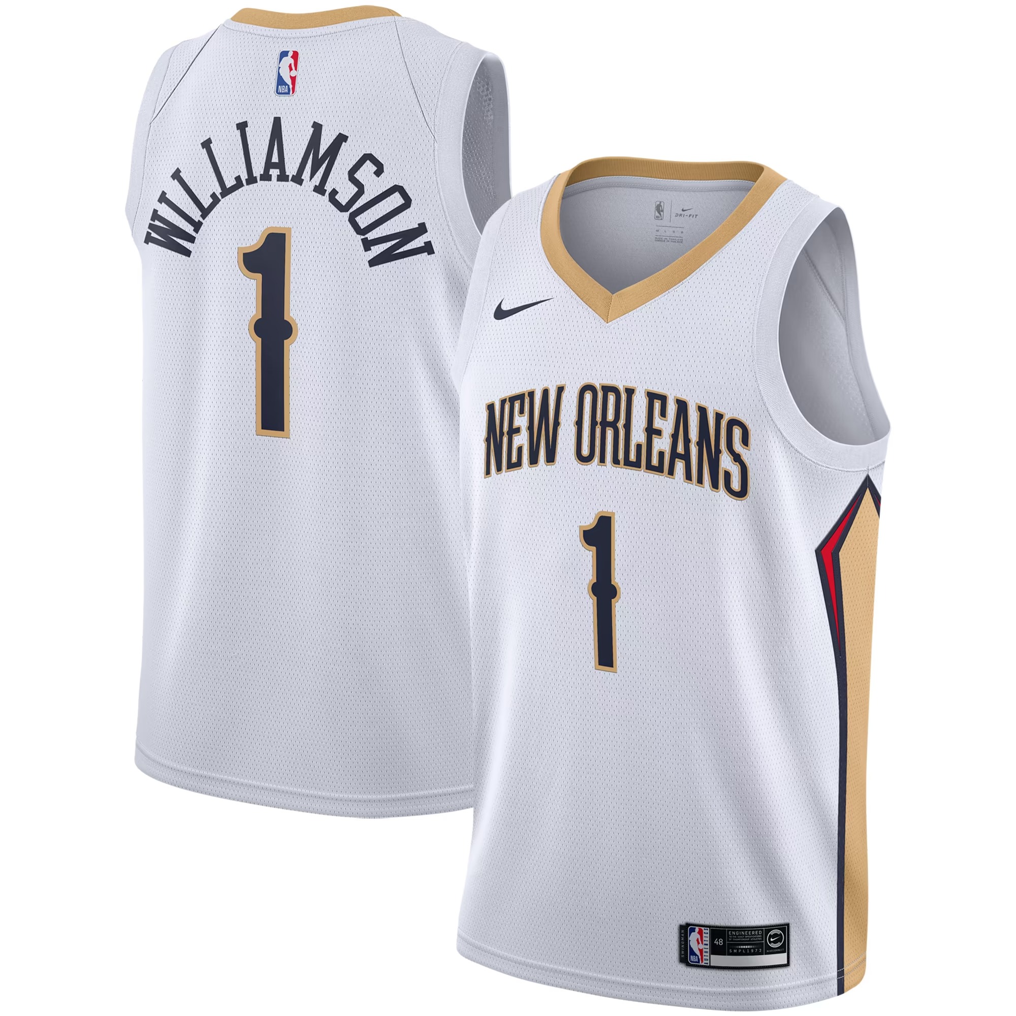 Hunk Wear - Zion Williamson New Orleans Pelicans Nike 2019_2020 Swingman Jersey - Association Edition - White