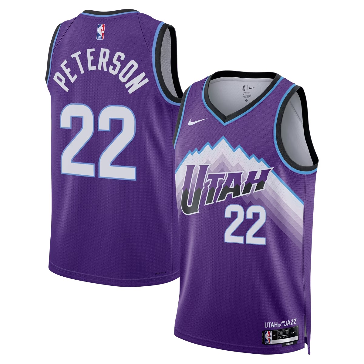 Hunk Wear - Darryn Peterson Utah Jazz Nike Youth Swingman Jersey - Purple - Icon Edition