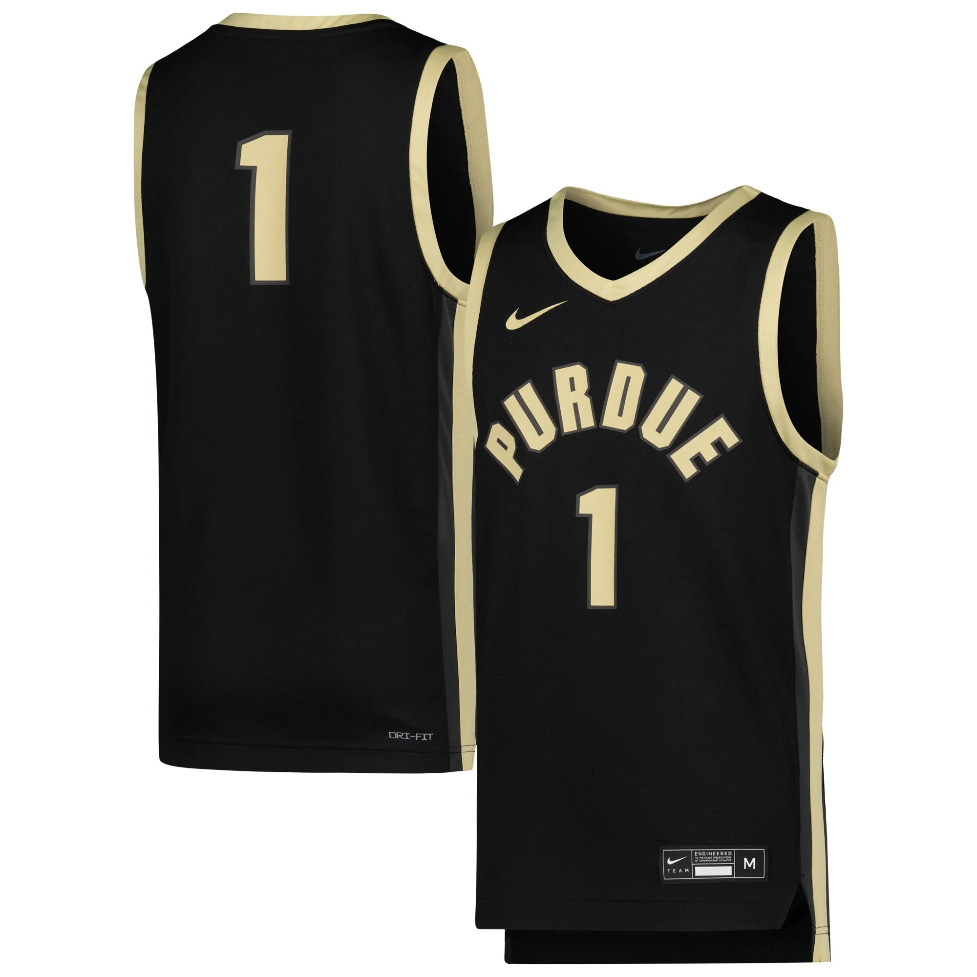 Hunk Wear - #1 Purdue Boilermakers Nike Youth Icon Replica Basketball Jersey - Black