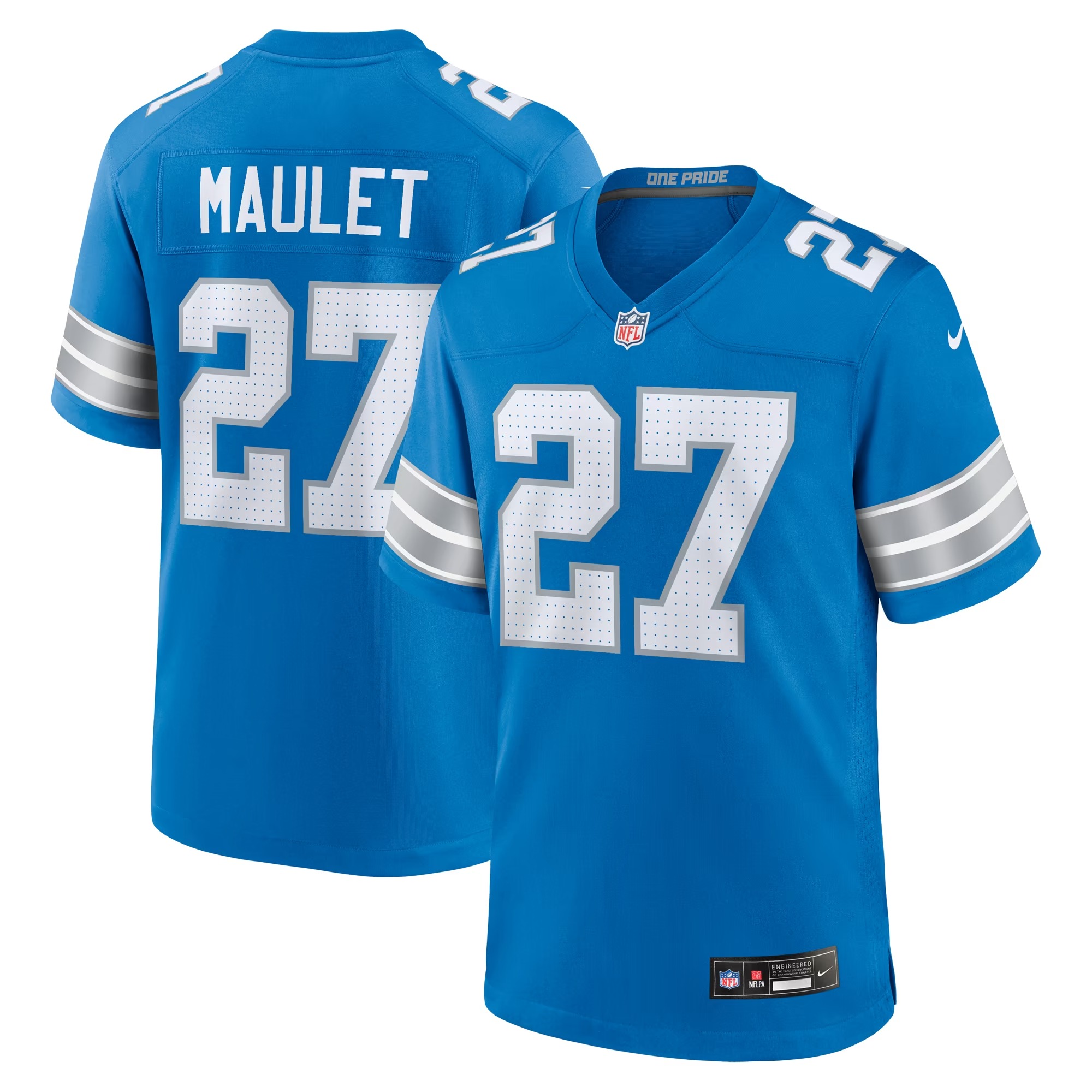 Hunk Wear - Arthur Maulet Detroit Lions Nike Team Game Jersey - Blue