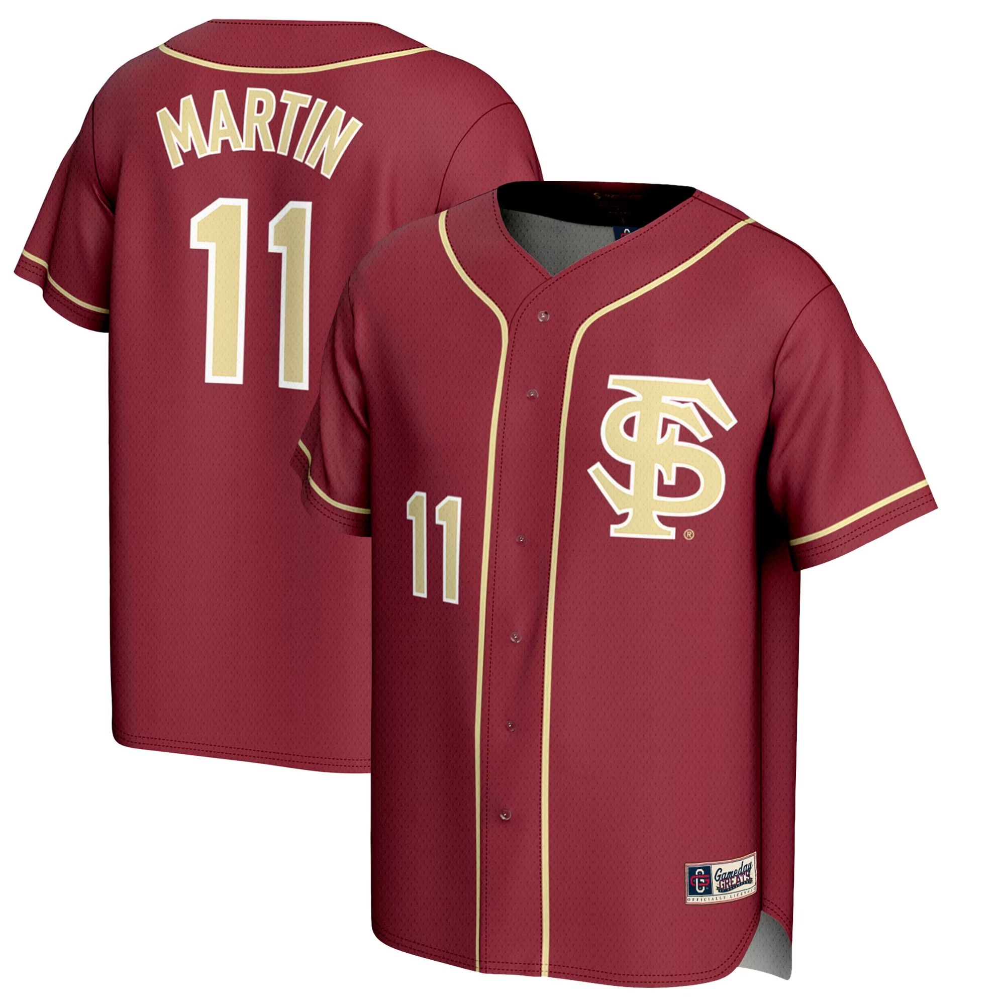 Hunk Wear - Mike Martin Florida State Seminoles GameDay Greats Youth Lightweight Baseball Jersey - Garnet