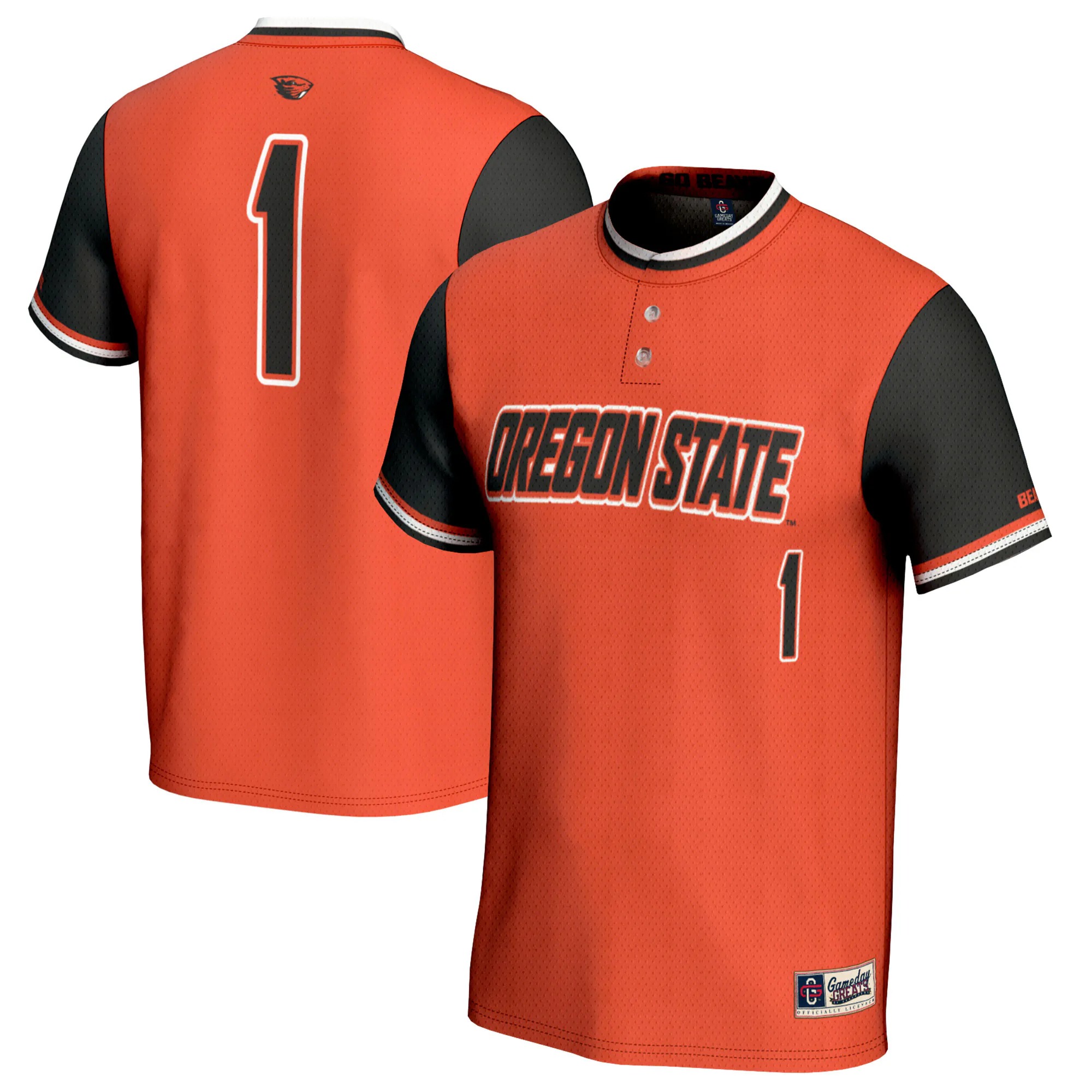 Hunk Wear - #1 Oregon State Beavers GameDay Greats Youth Softball Fashion Jersey - Orange