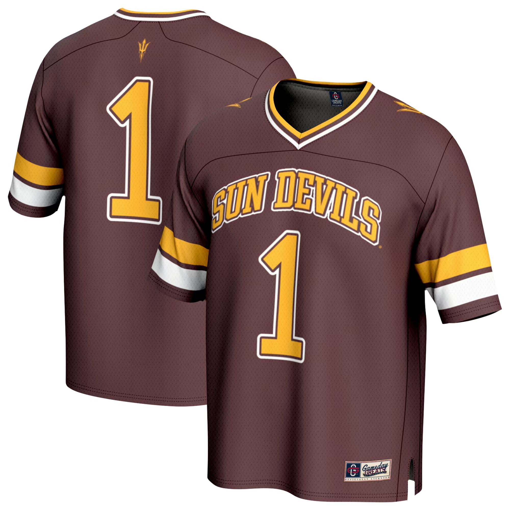 Hunk Wear - #1 Arizona State Sun Devils GameDay Greats Youth Lightweight Collegiate Football Fashion Jersey - Maroon