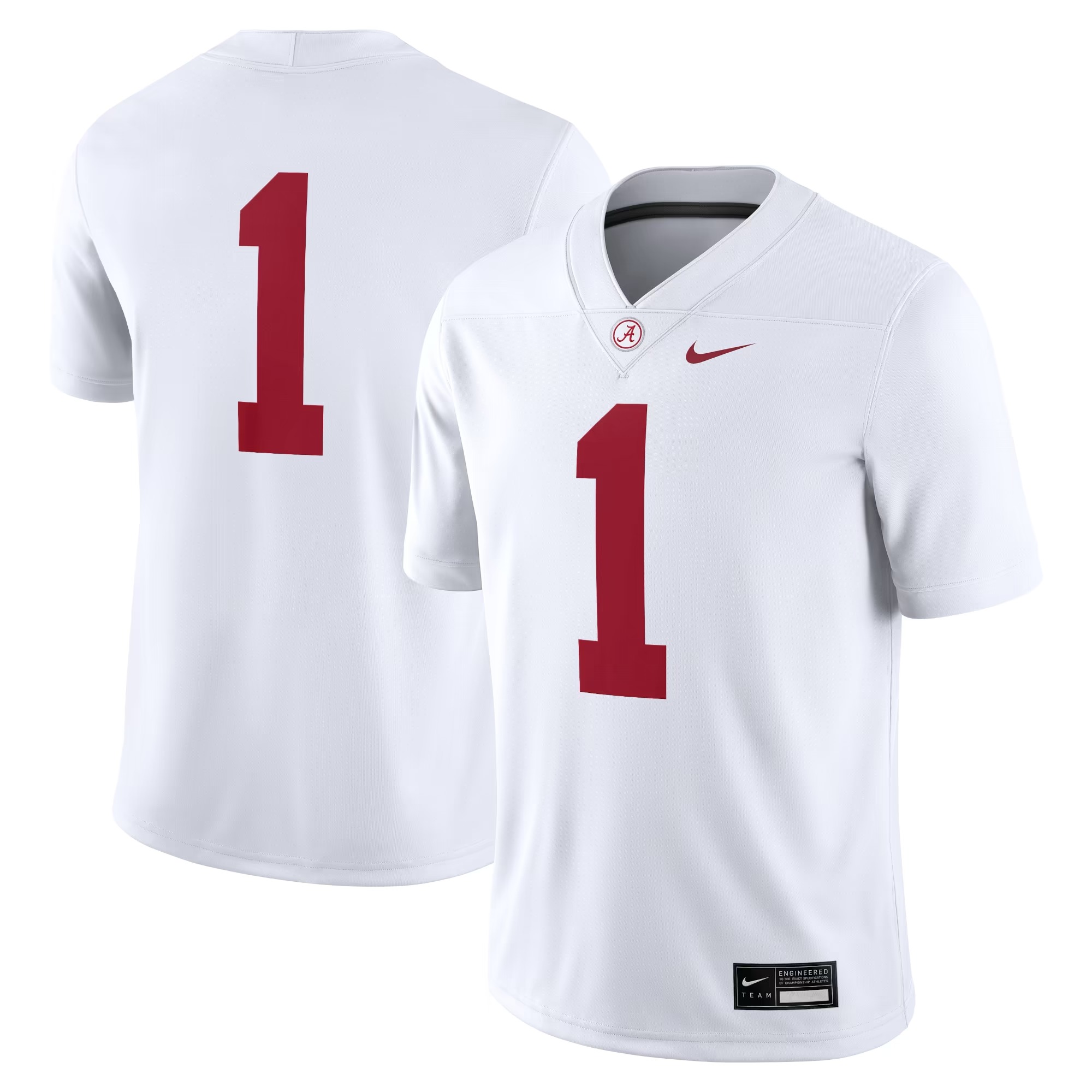 Hunk Wear - #1 Alabama Crimson Tide Nike Game Jersey - White