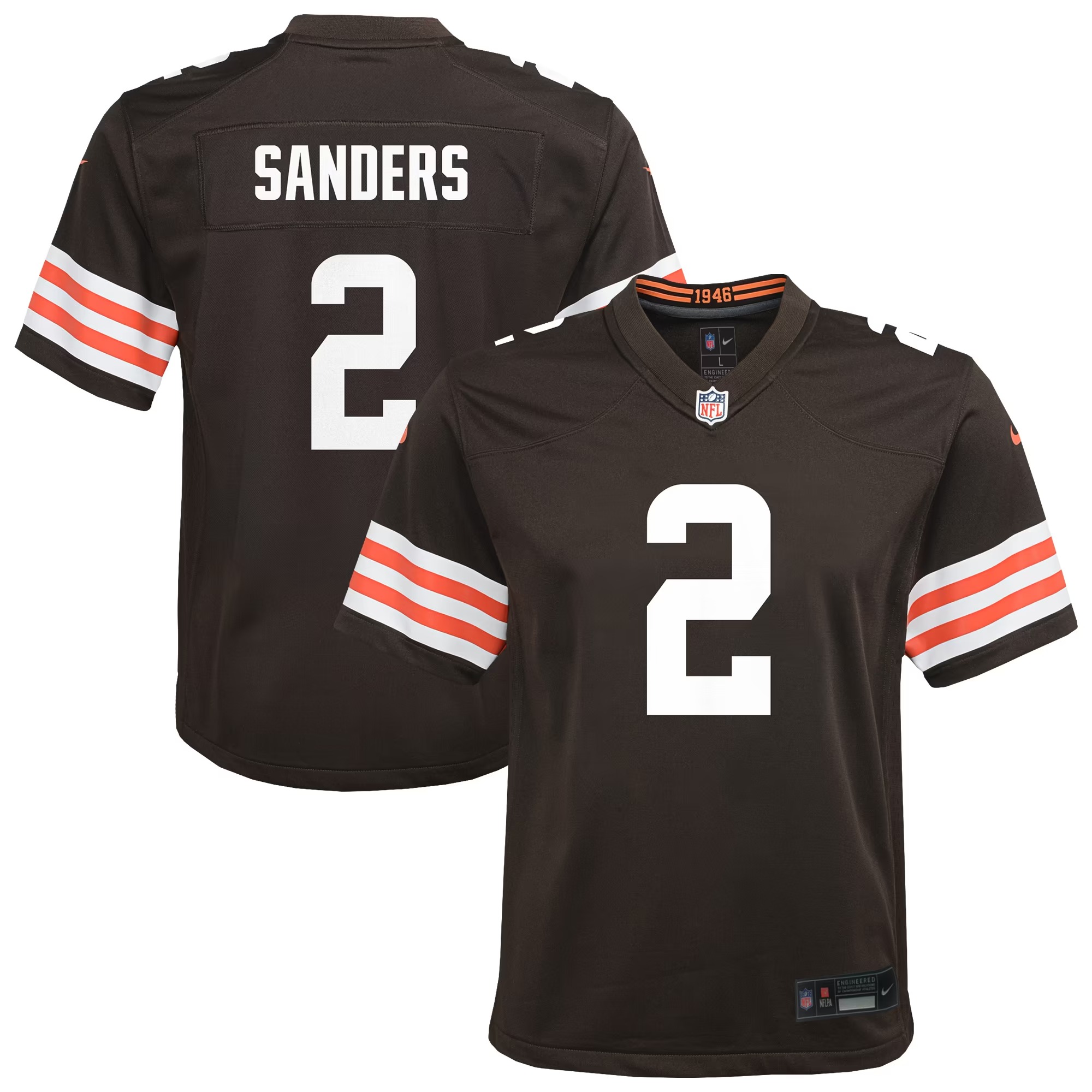 Hunk Wear - Shedeur Sanders Cleveland Browns Nike Youth Game Jersey - Brown