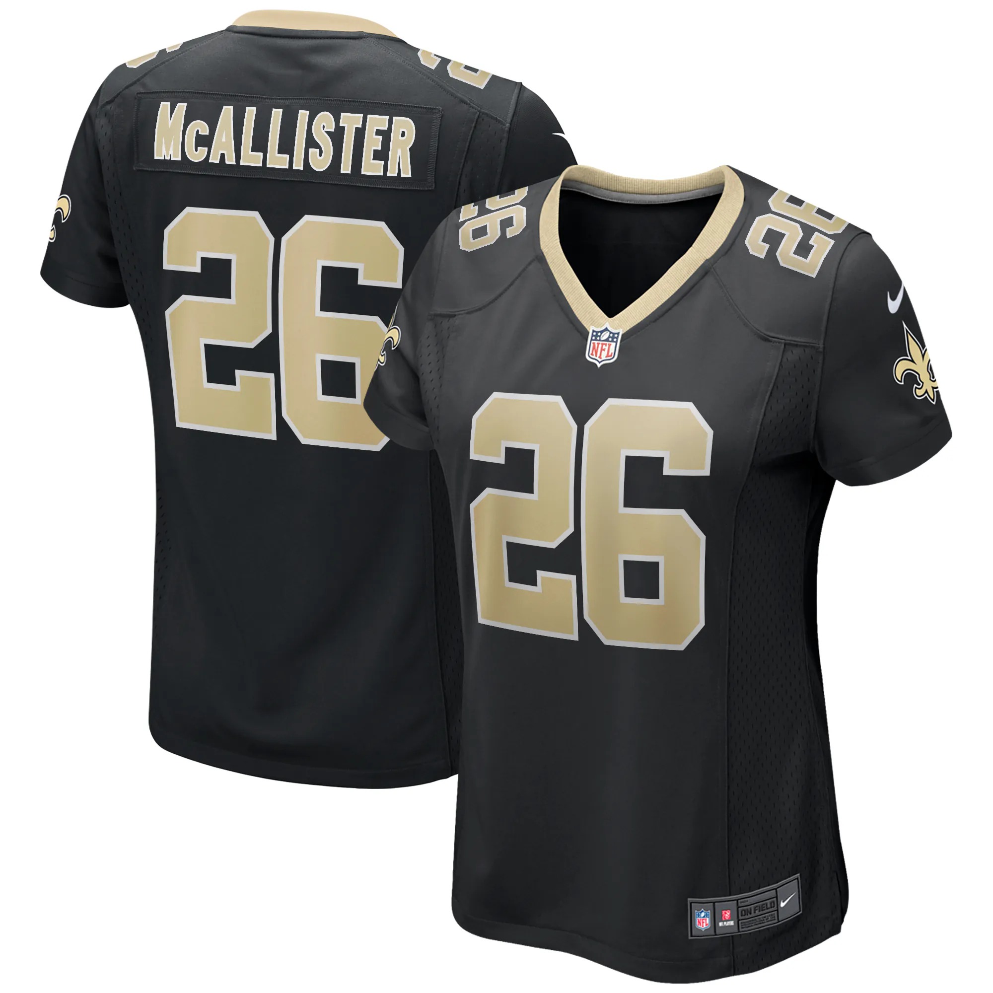 Hunk Wear - Deuce McAllister New Orleans Saints Nike Women's Game Retired Player Jersey - Black