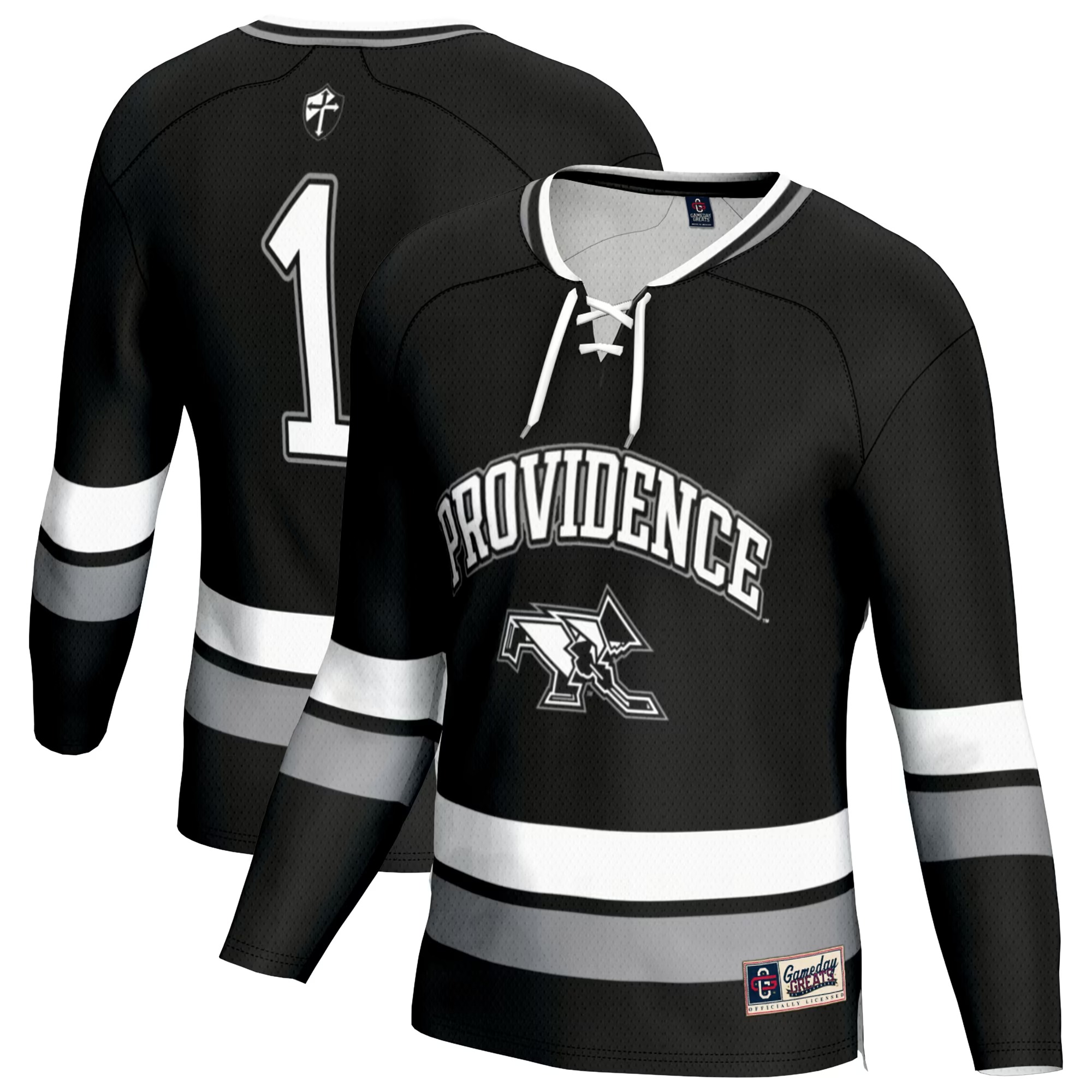 Hunk Wear - #1 Providence Friars GameDay Greats Youth Lightweight Women's Hockey Jersey - Black