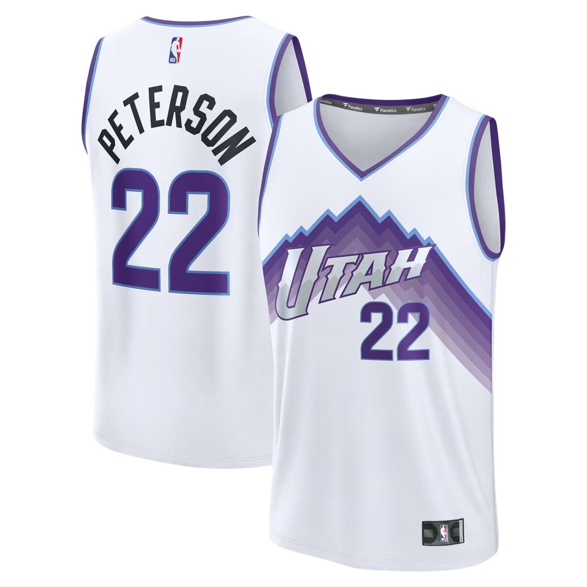 Hunk Wear - Darryn Peterson Utah Jazz Fanatics Youth Fast Break Replica Jersey - White - Association Edition