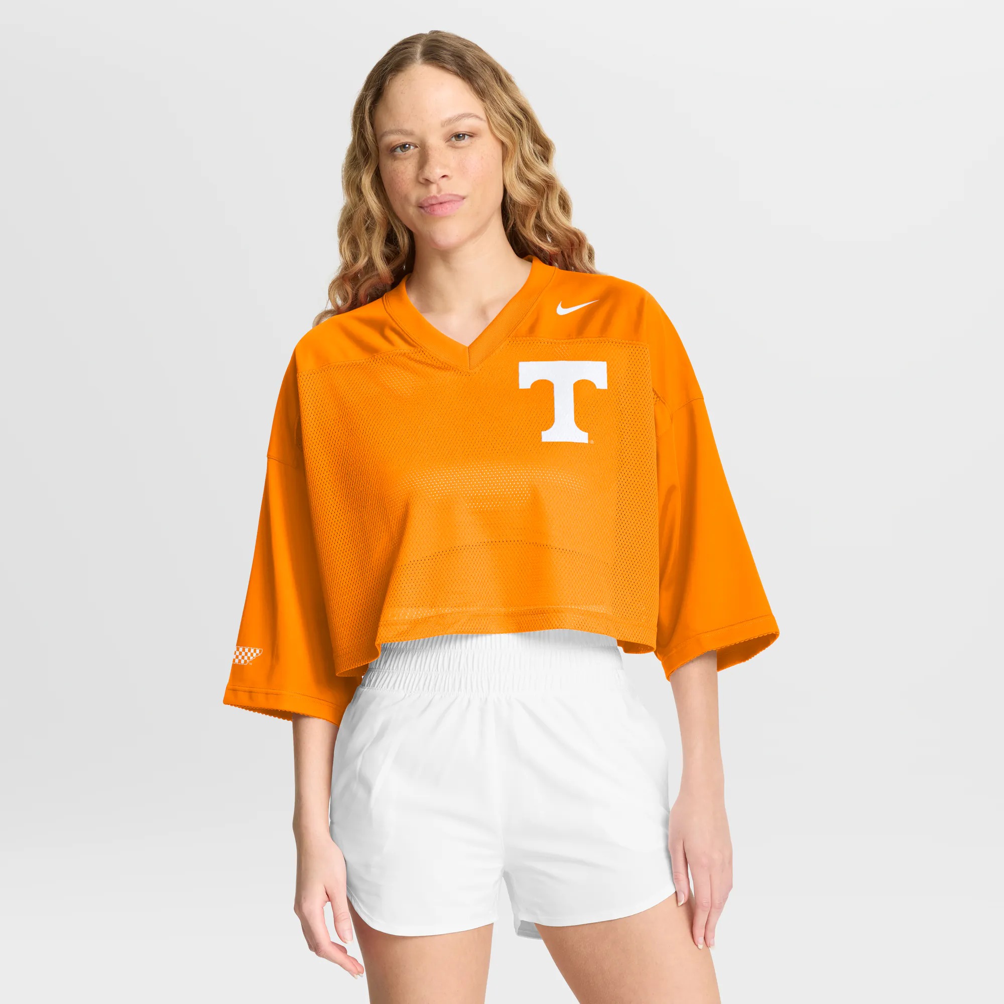 Hunk Wear - Tennessee Volunteers Nike Women's Cropped Mesh Dri-FIT Fashion Jersey - Tennessee Orange