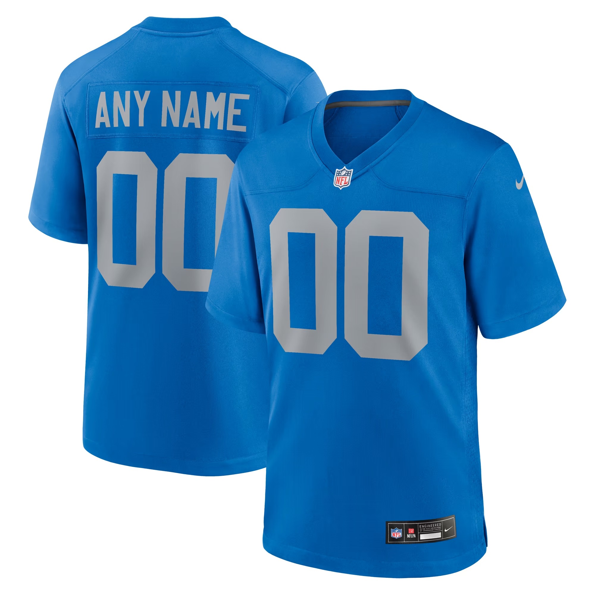 Hunk Wear - Detroit Lions Nike Alternate Custom Game Jersey - Blue