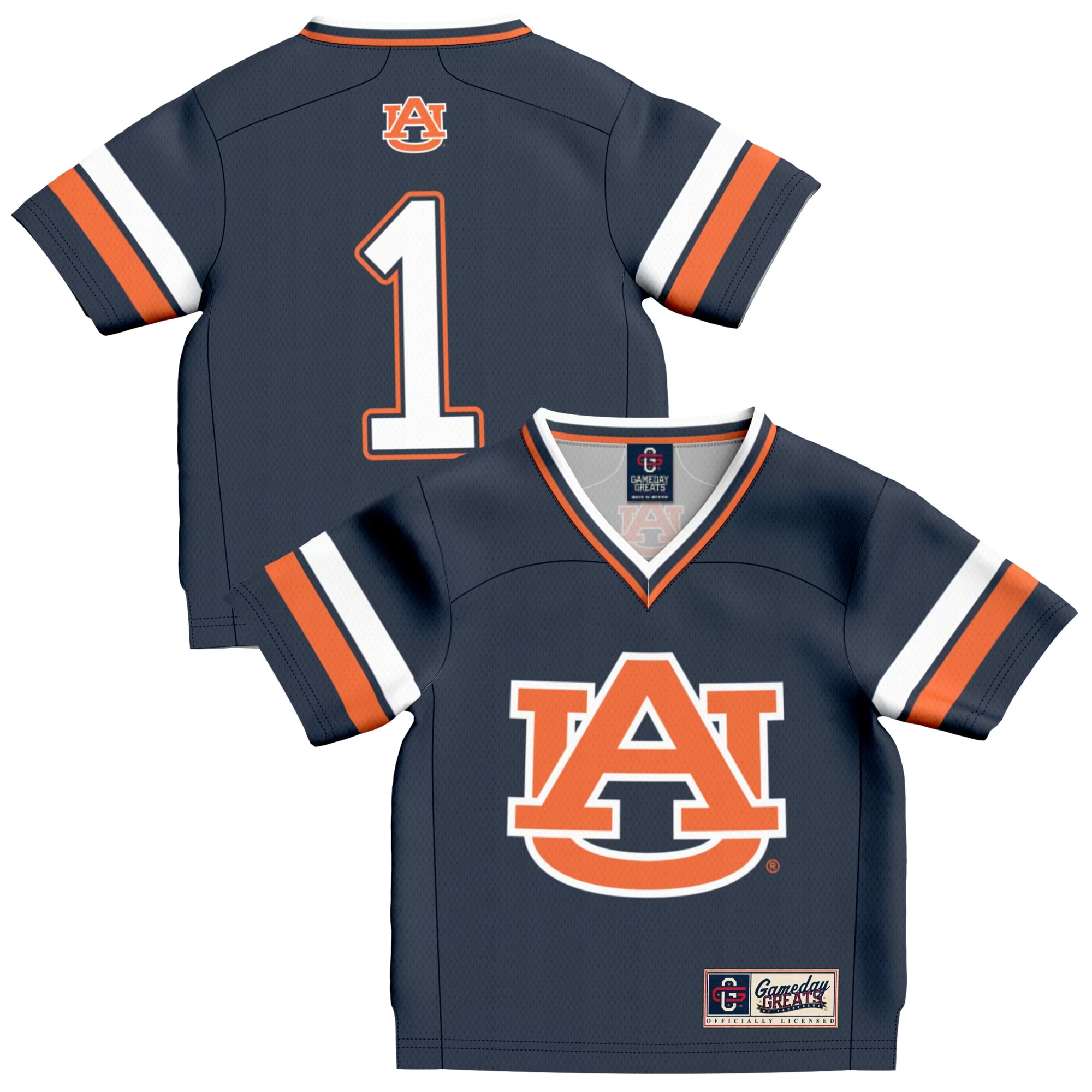 Hunk Wear - Auburn Tigers GameDay Greats Toddler Lightweight Collegiate Football Fashion Jersey - Navy