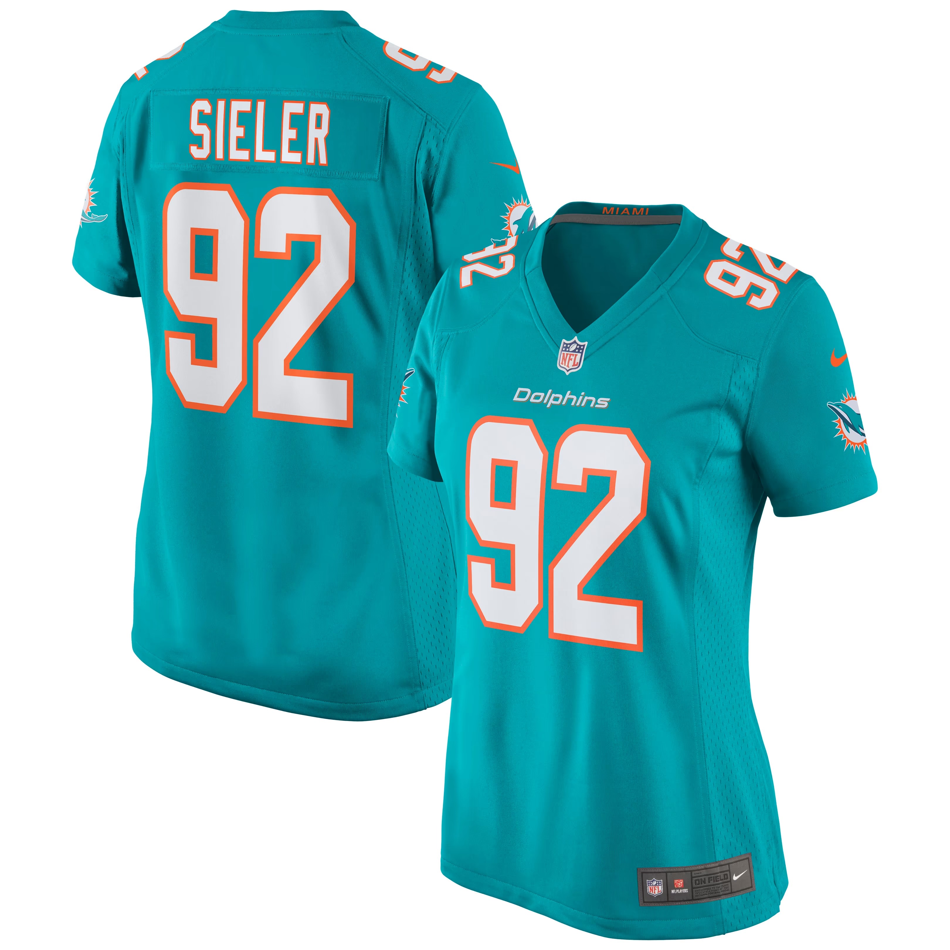 Hunk Wear - Zach Sieler Miami Dolphins Nike Women's Game Jersey - Aqua