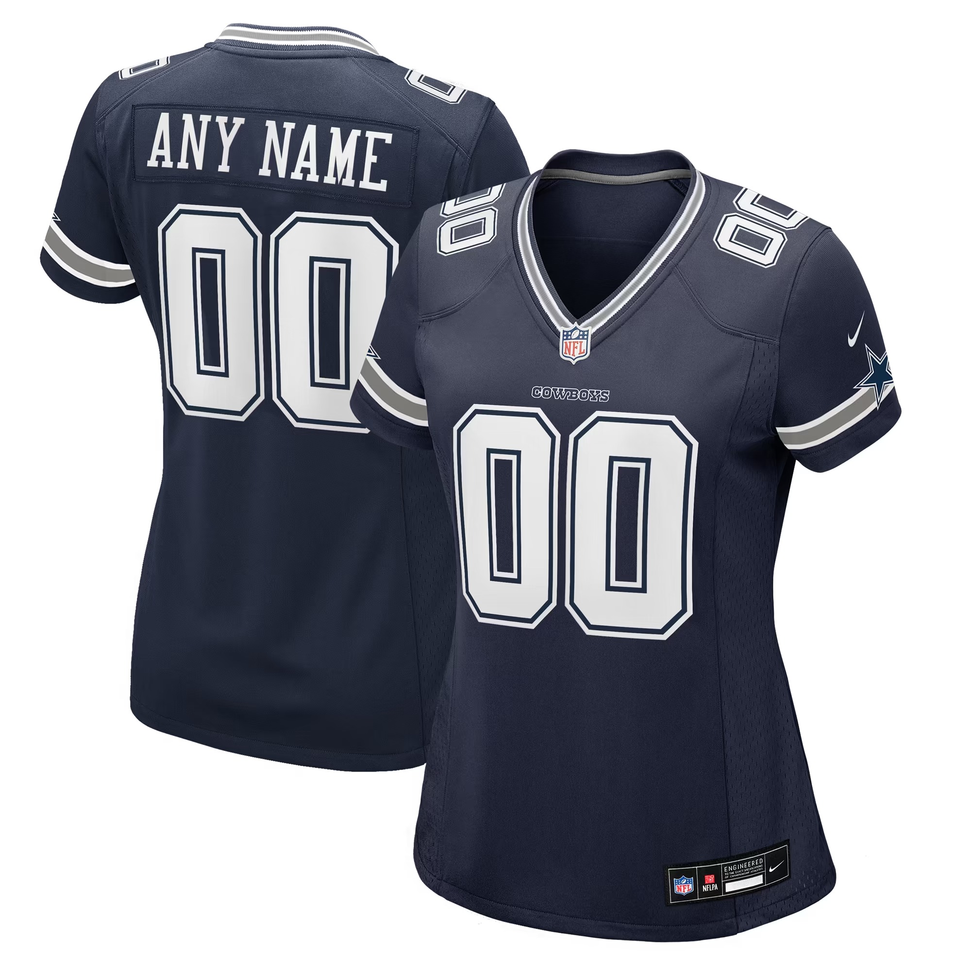 Hunk Wear - Dallas Cowboys Nike Women's Custom Game Jersey - Navy