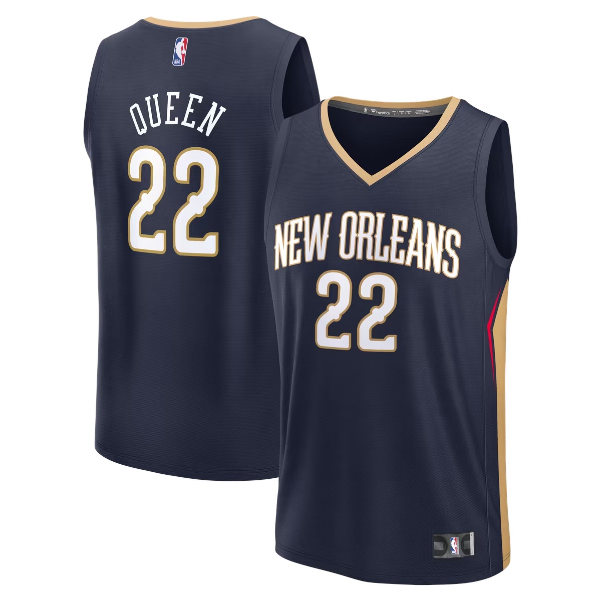 Hunk Wear - Derik Queen New Orleans Pelicans Fanatics Fast Break Replica Jersey - Icon Edition - Navy