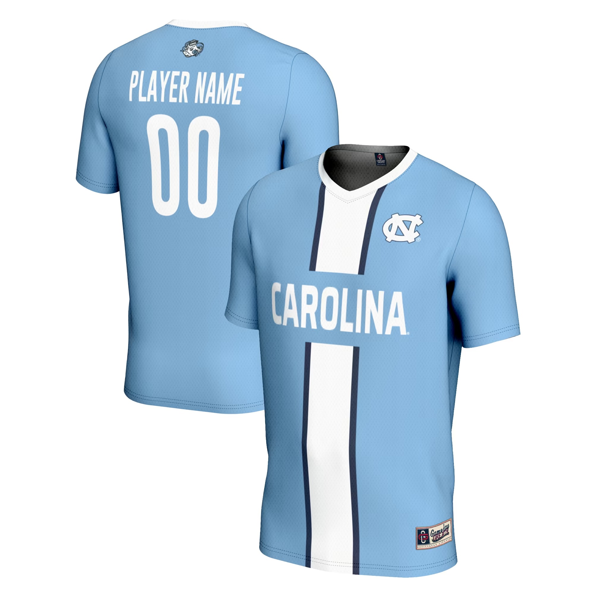 Hunk Wear - North Carolina Tar Heels GameDay Greats Unisex Pick-A-Player NIL Men's Soccer Jersey - Carolina Blue