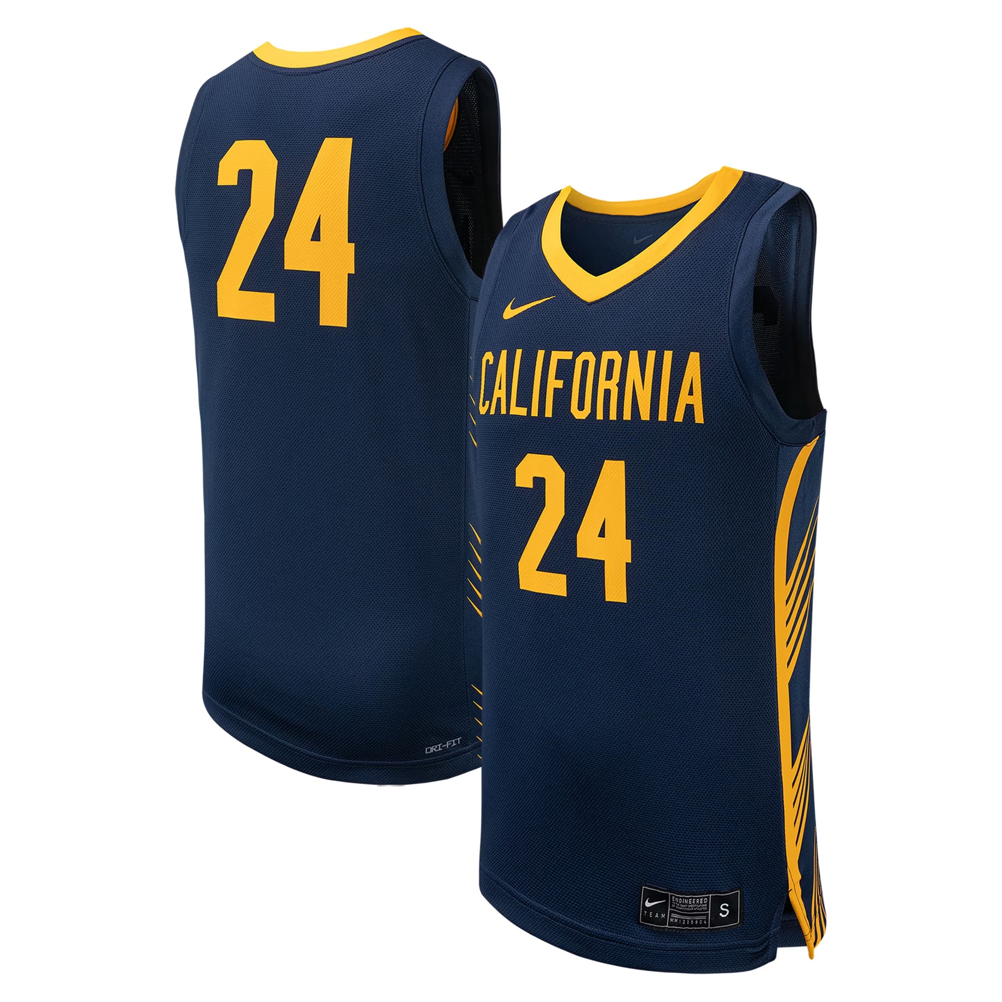Hunk Wear - #24 Cal Bears Nike Replica Basketball Jersey - Navy