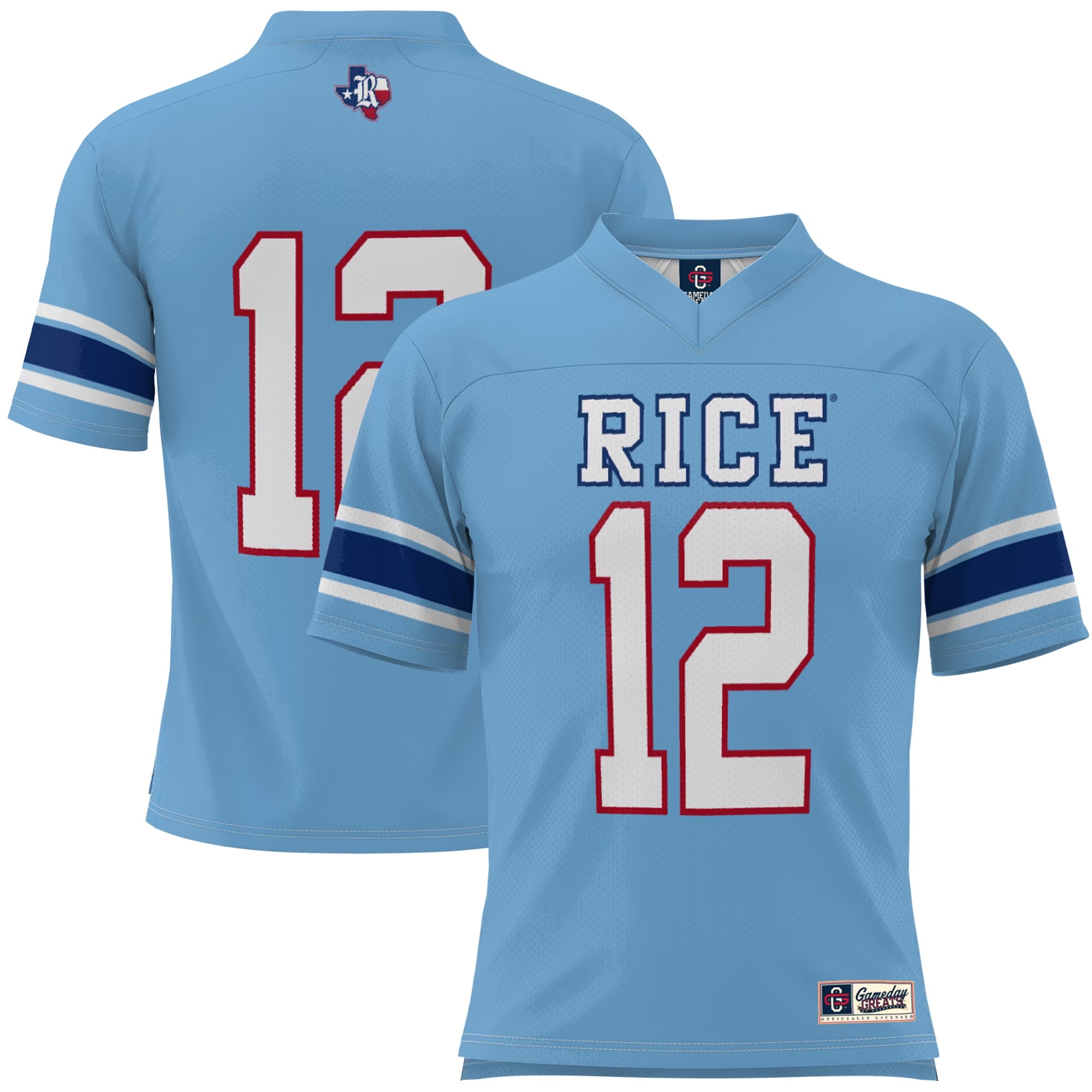Hunk Wear - #1 Rice Owls GameDay Greats Football Jersey - Light Blue