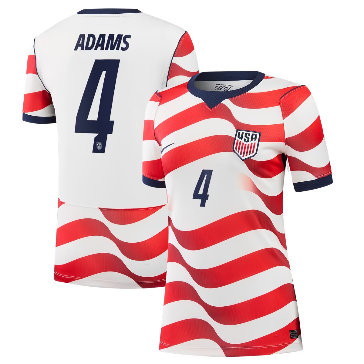 Hunk Wear - Tyler Adams USMNT Nike Women's 2026 Home Stadium Replica Jersey - White