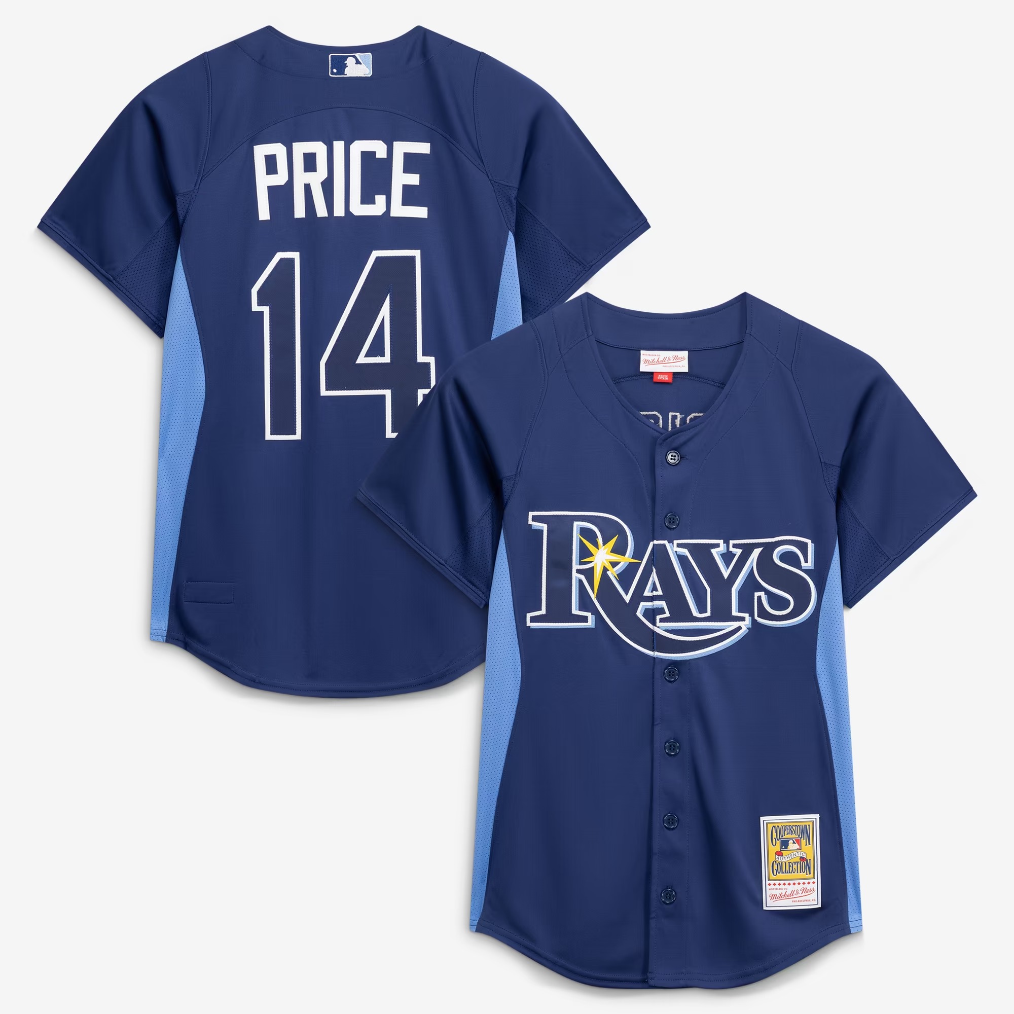 Hunk Wear - David Price Tampa Bay Rays Mitchell & Ness Authentic Batting Practice Jersey - Blue