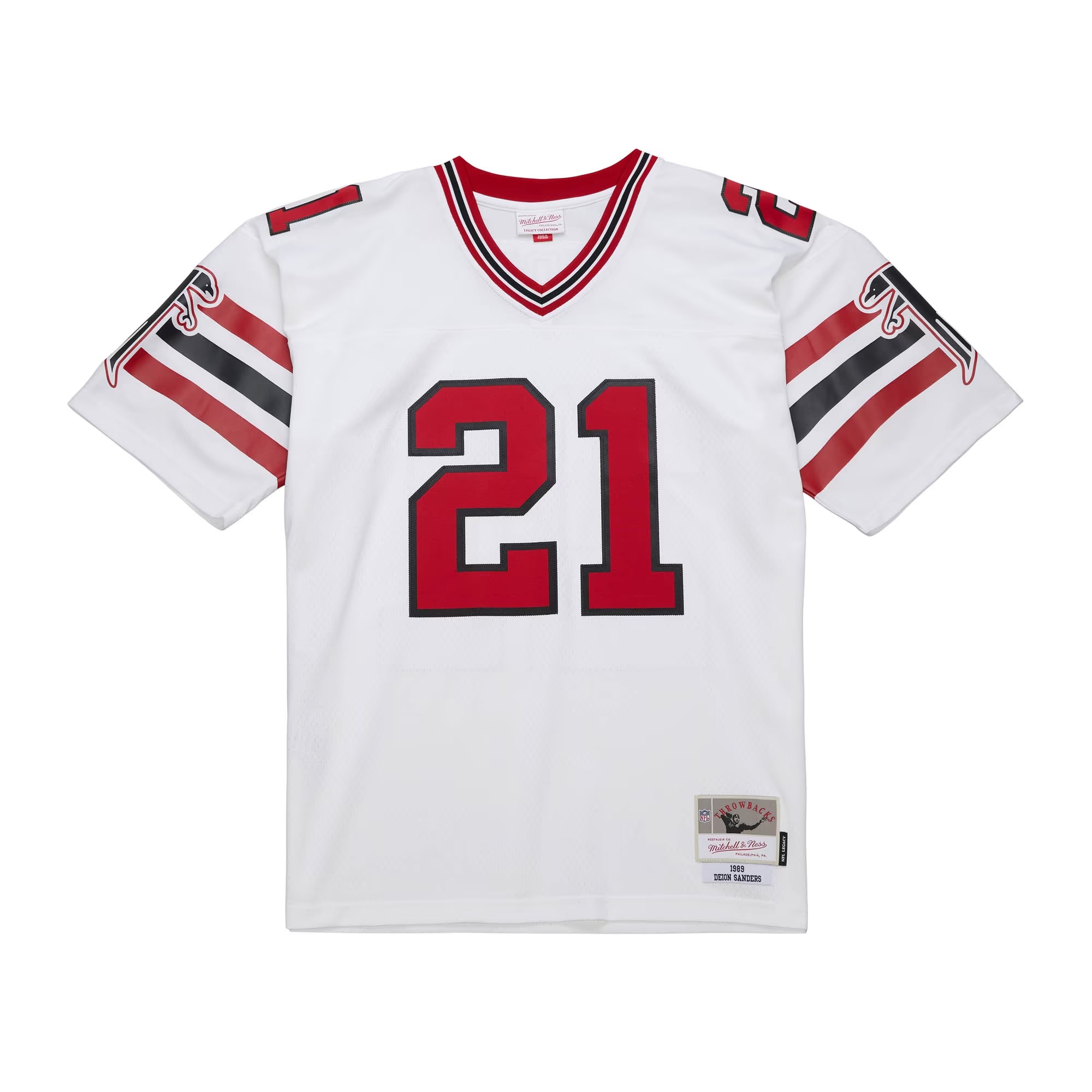 Hunk Wear - Deion Sanders Atlanta Falcons Mitchell & Ness 1989 Legacy Replica Jersey - White