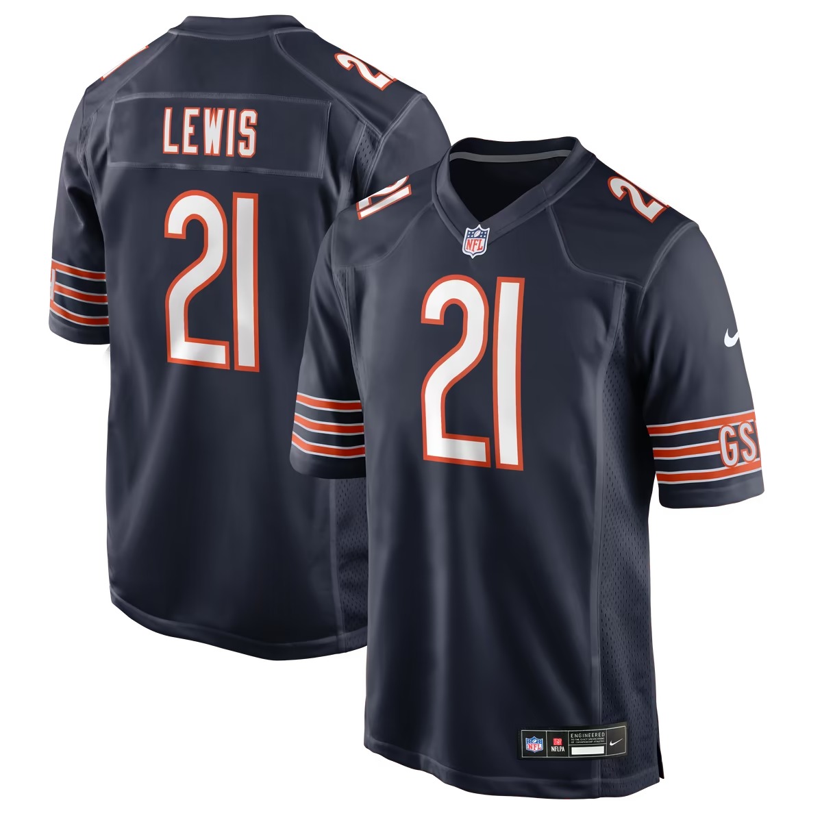 Hunk Wear - Cameron Lewis Chicago Bears Nike Team Game Jersey - Navy