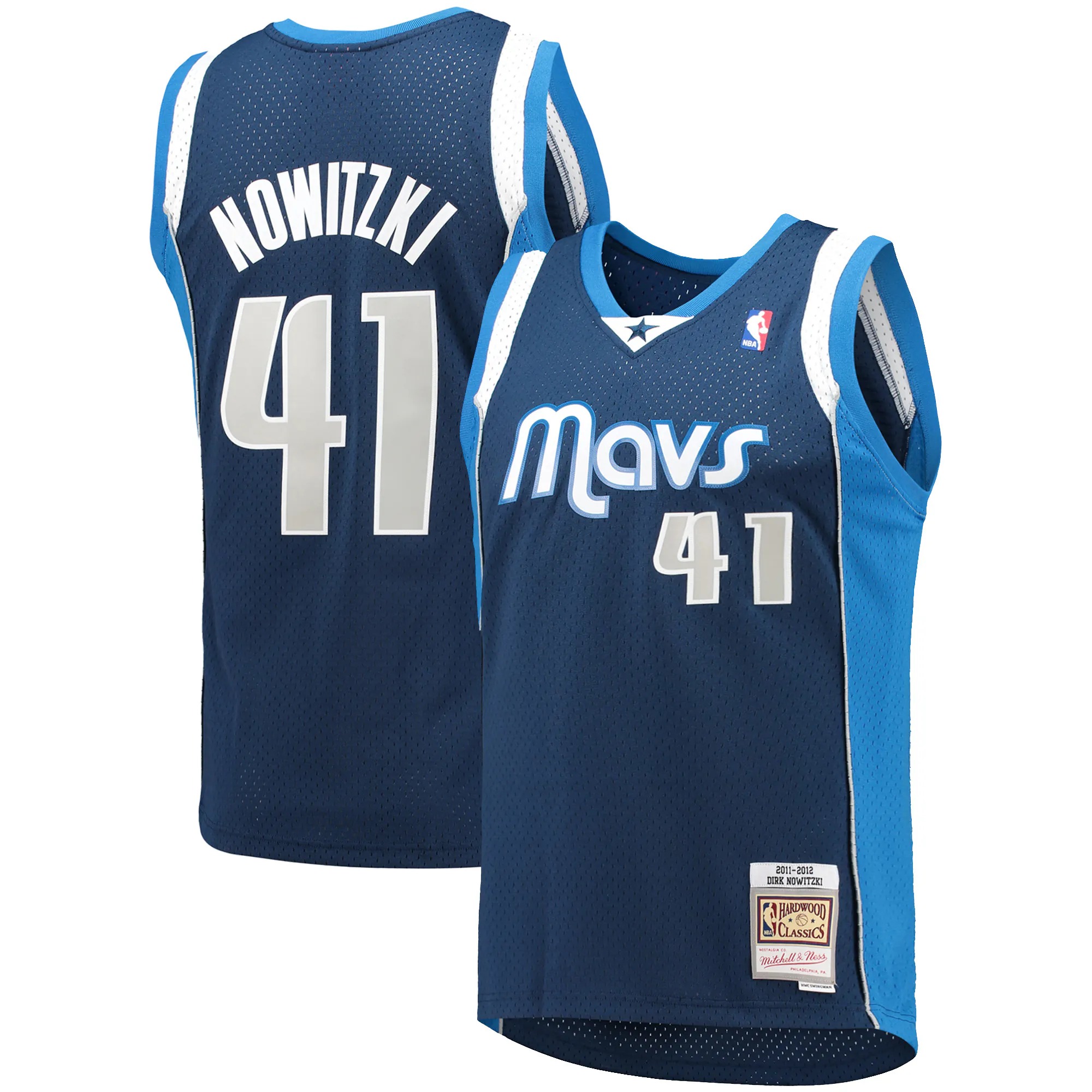 Hunk Wear - Dirk Nowitzki Dallas Mavericks Mitchell & Ness 2011_12 Hardwood Classics Swingman Jersey - Navy