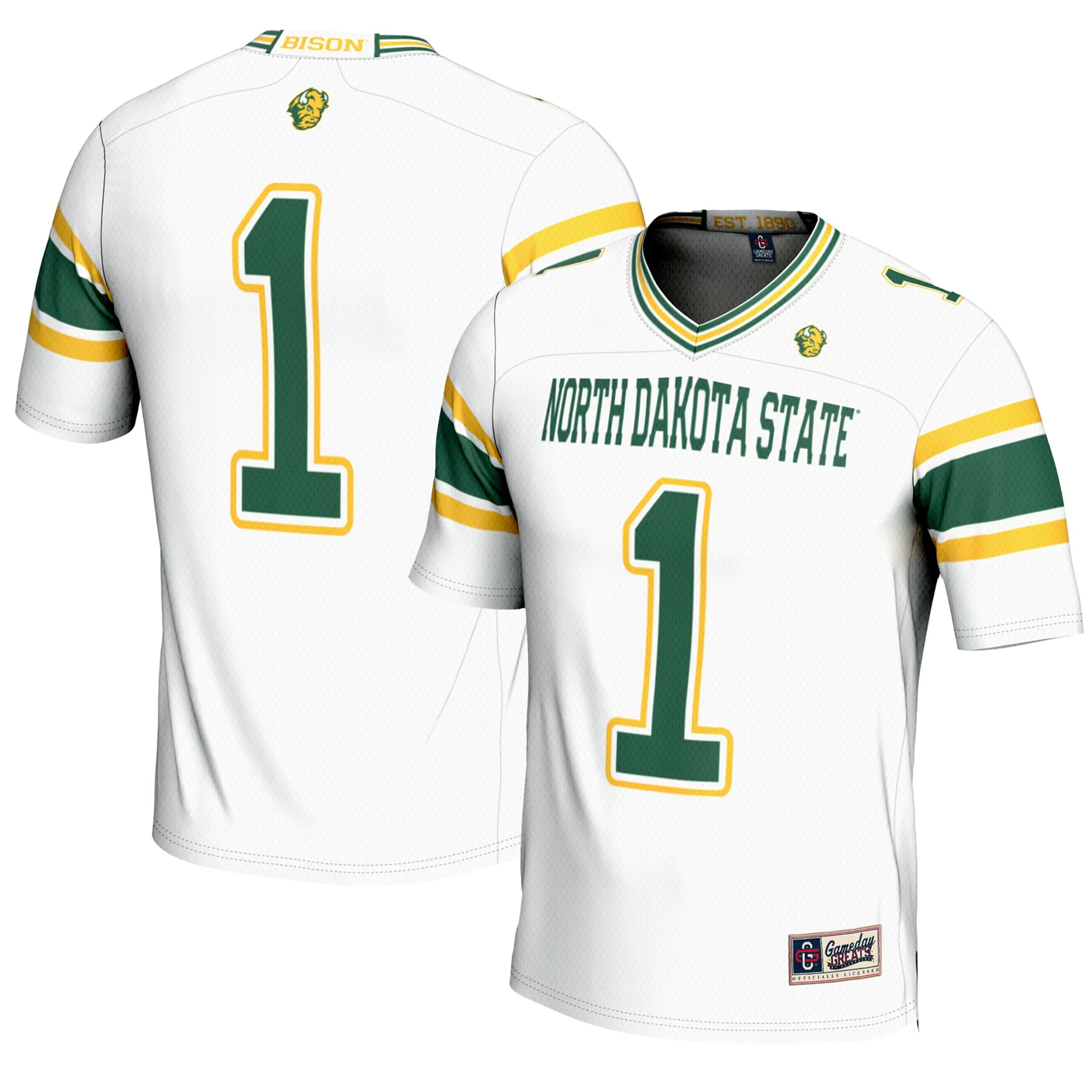 Hunk Wear - #1 NDSU Bison GameDay Greats Youth Endzone Football Jersey - White