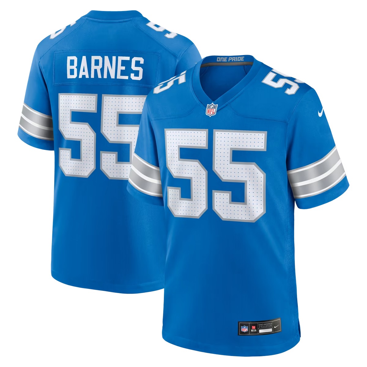 Hunk Wear - Derrick Barnes Detroit Lions Nike Team Game Jersey - Blue
