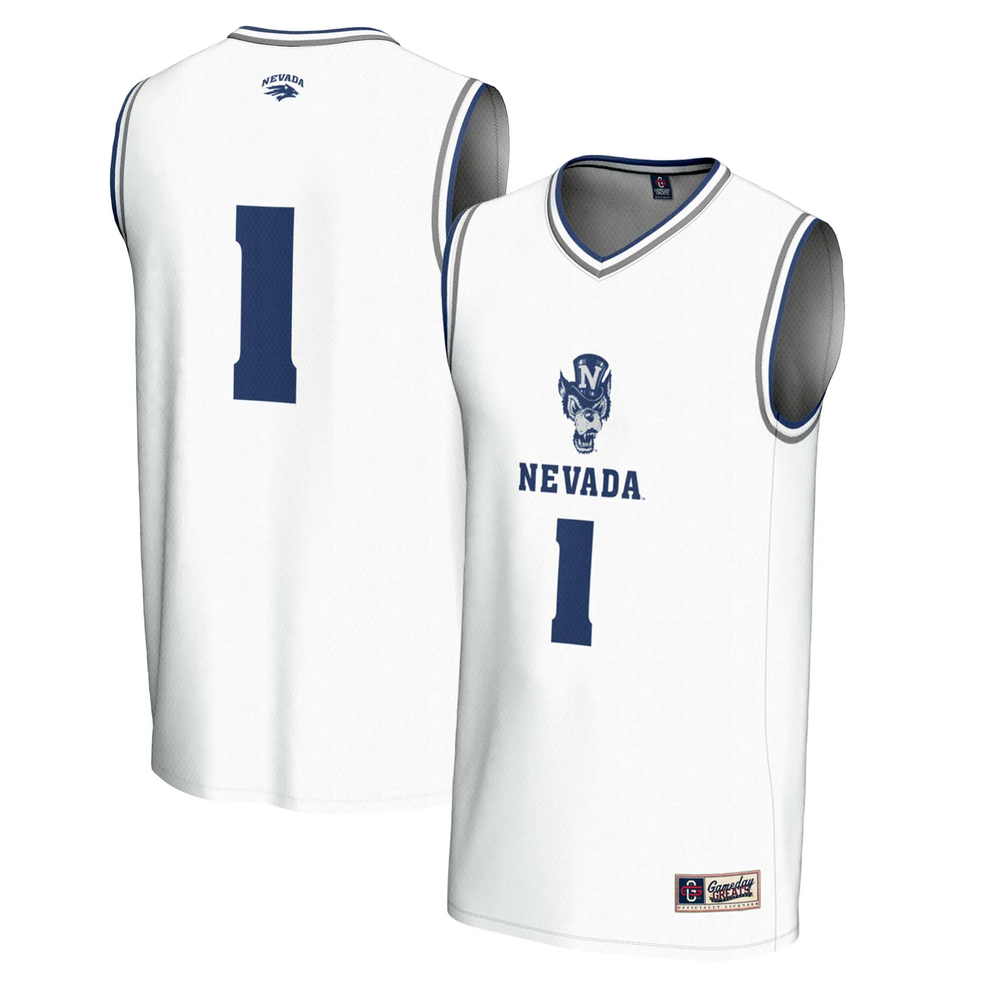 Hunk Wear - #1 Nevada Wolf Pack GameDay Greats Youth Lightweight Basketball Fashion Jersey - White