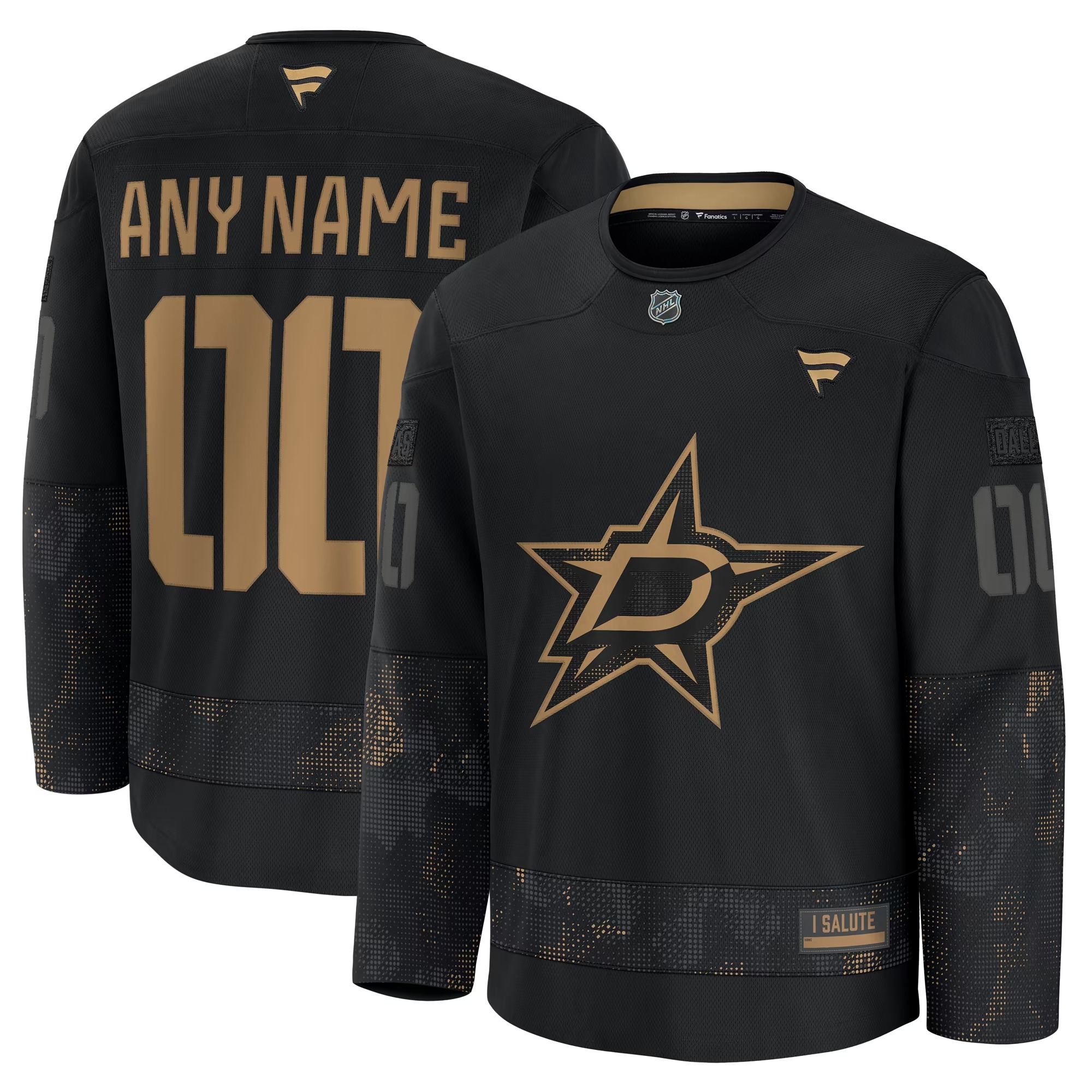 Hunk Wear - Dallas Stars Fanatics 2024 Military Appreciation Custom Practice Jersey - Black