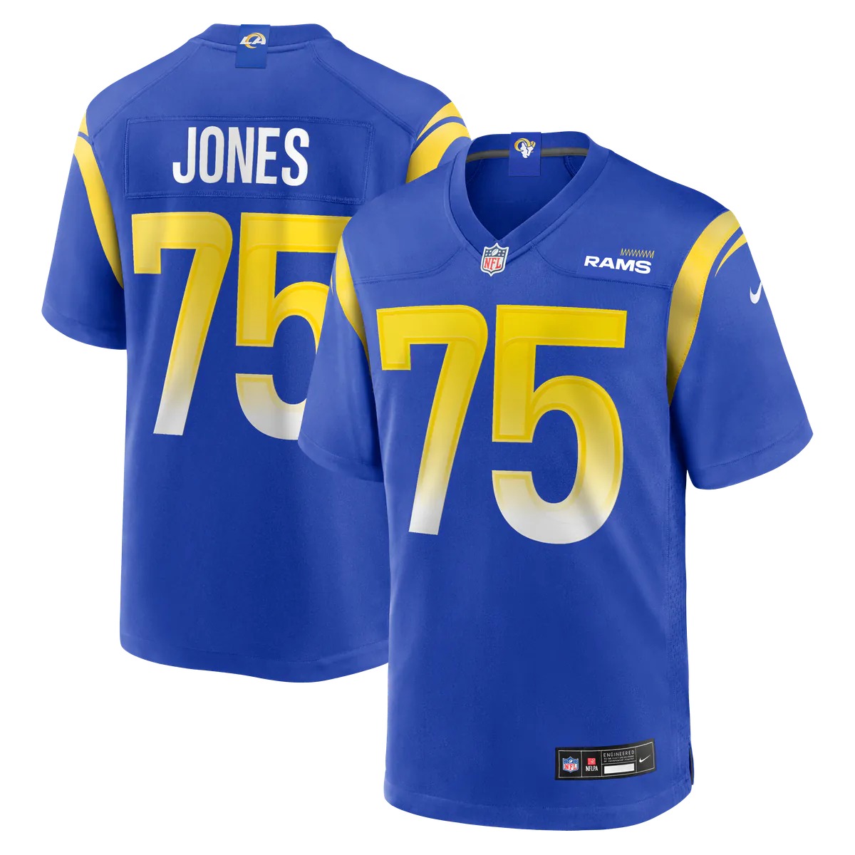 Hunk Wear - Deacon Jones Los Angeles Rams Nike Game Retired Player Jersey - Royal
