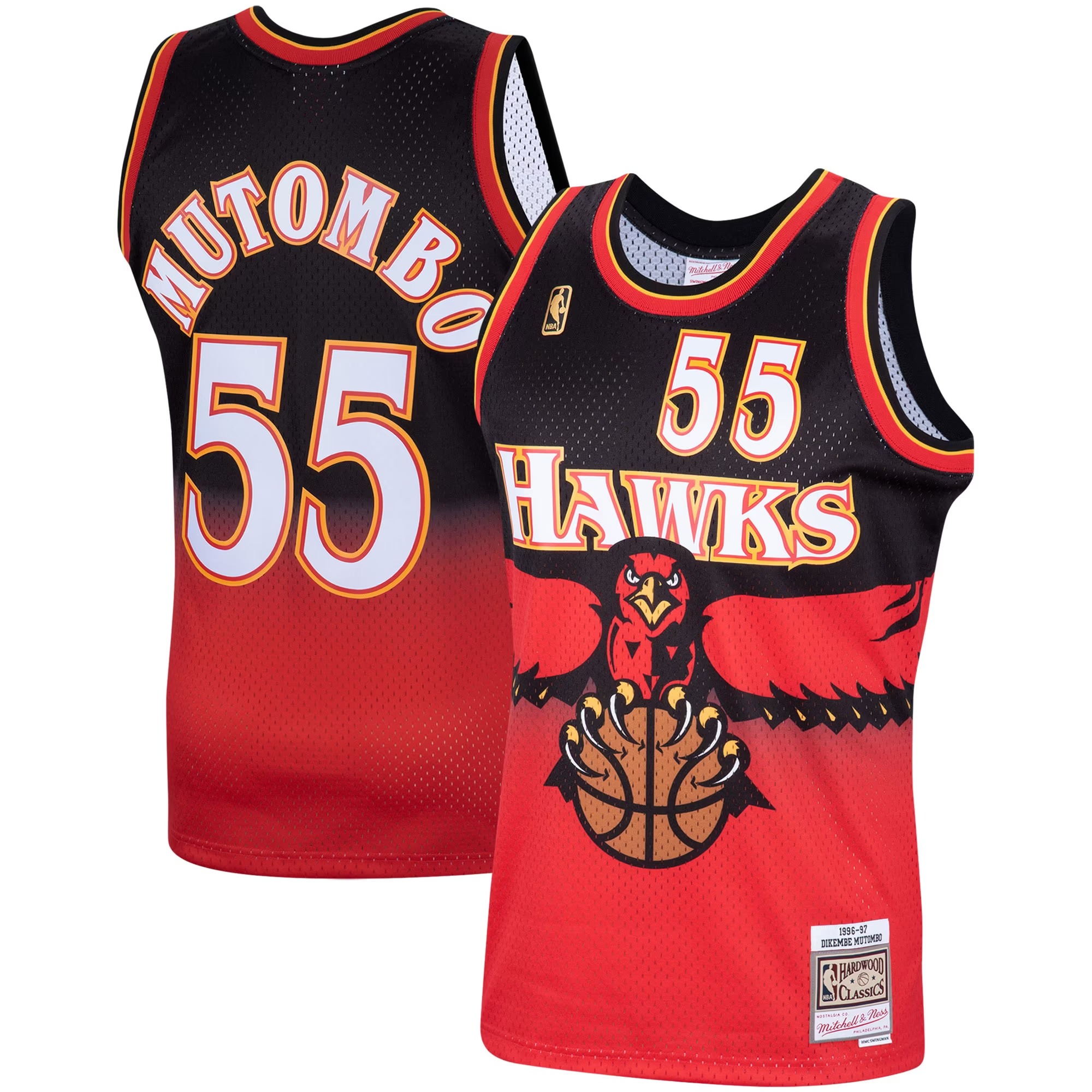 Hunk Wear - Dikembe Mutombo Atlanta Hawks Mitchell & Ness Hardwood Classics Swingman Jersey - Scarlet