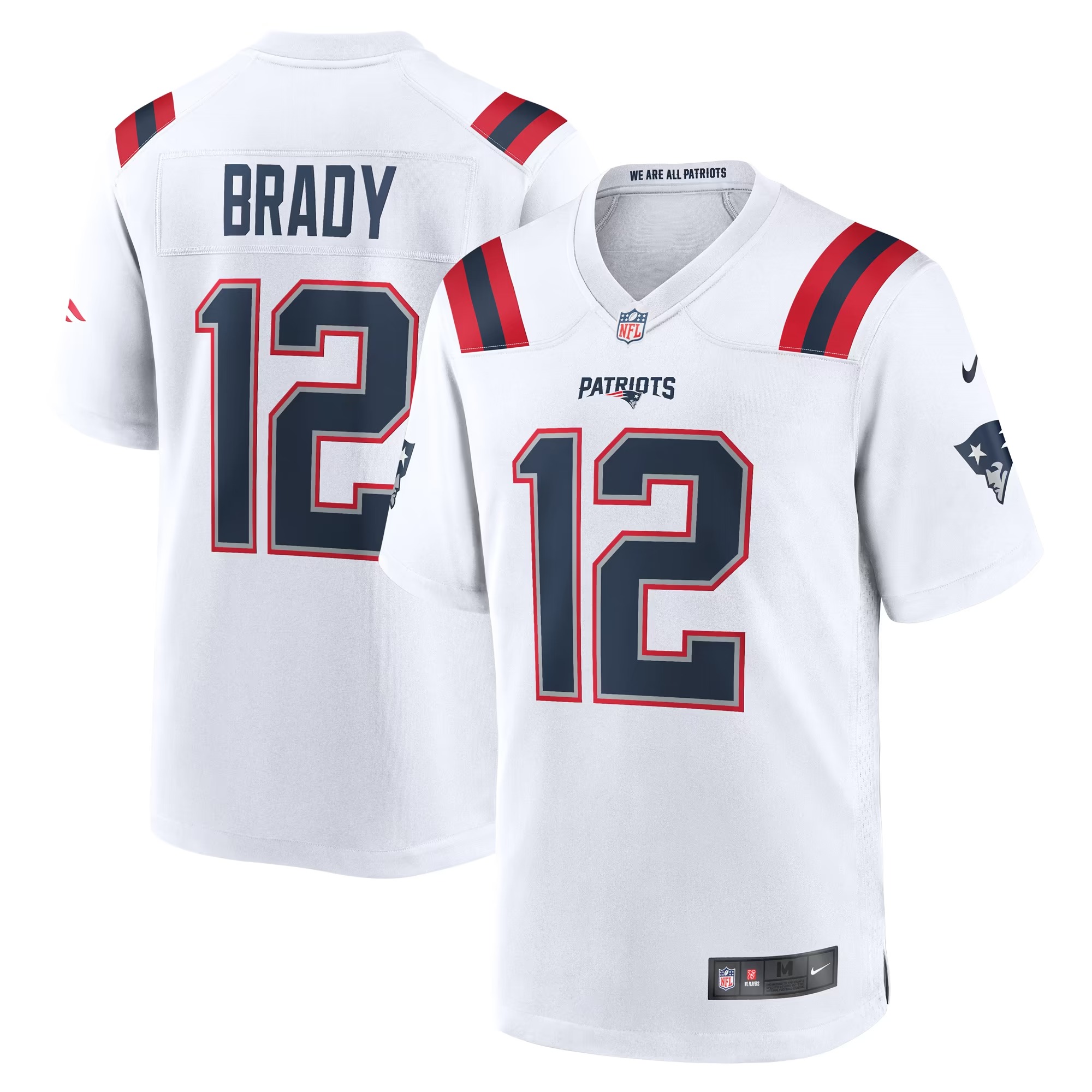 Hunk Wear - Tom Brady New England Patriots Nike Retired Game Jersey - White