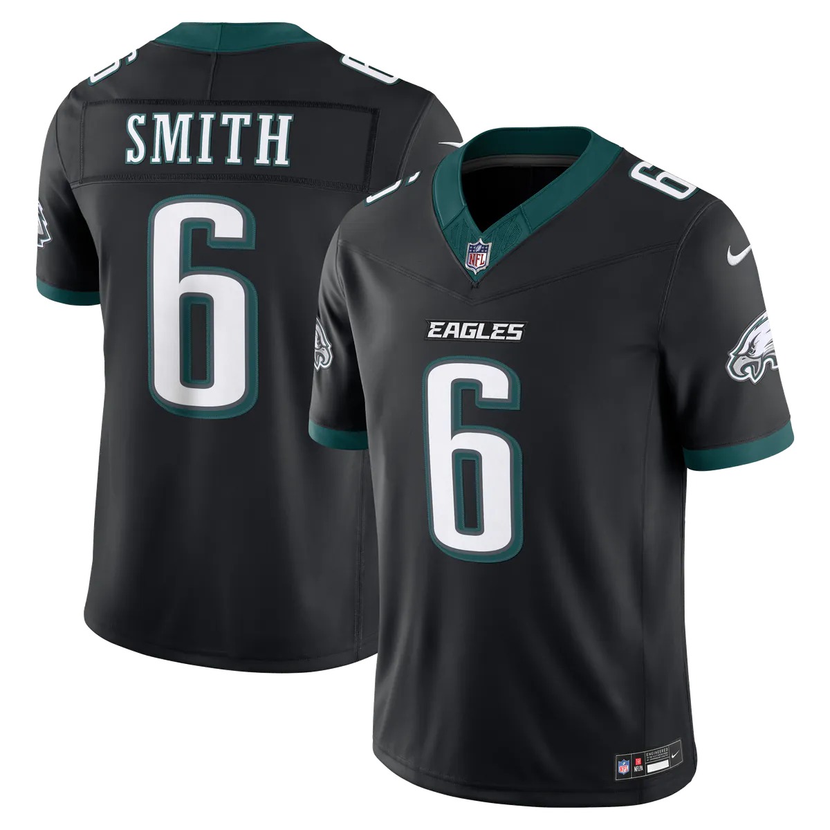 Hunk Wear - DeVonta Smith Philadelphia Eagles Nike Alternate Vapor F.U.S.E. Stitched Limited Jersey - Black