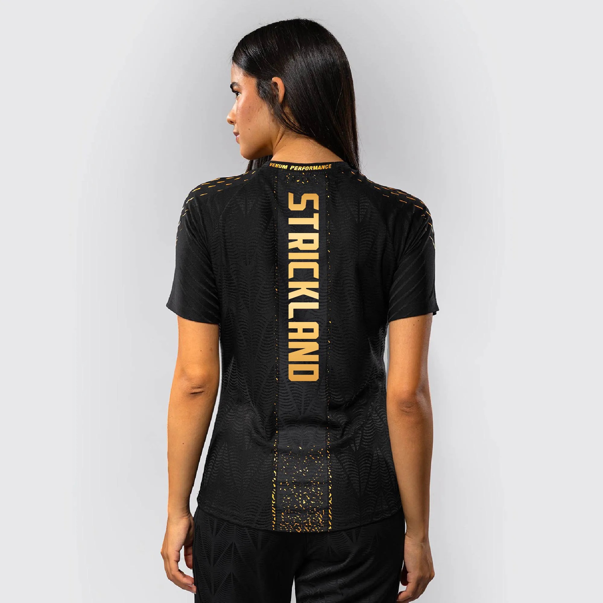 Hunk Wear - Sean Strickland UFC Zenith by Venum Women's Authentic Fight Night Champion Walkout Jersey - Black_Gold