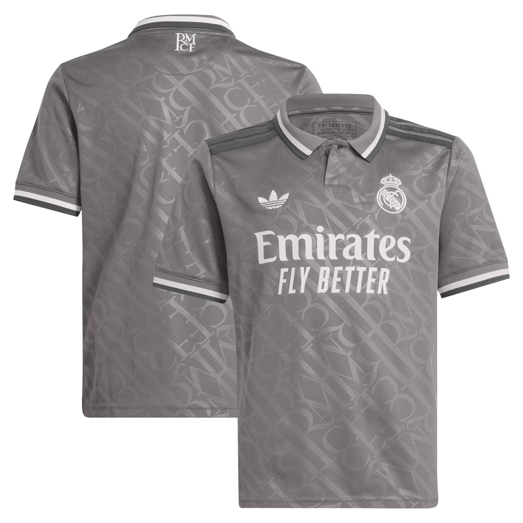 Hunk Wear - Real Madrid adidas Originals Youth 2024_25 Third Replica Jersey - Charcoal