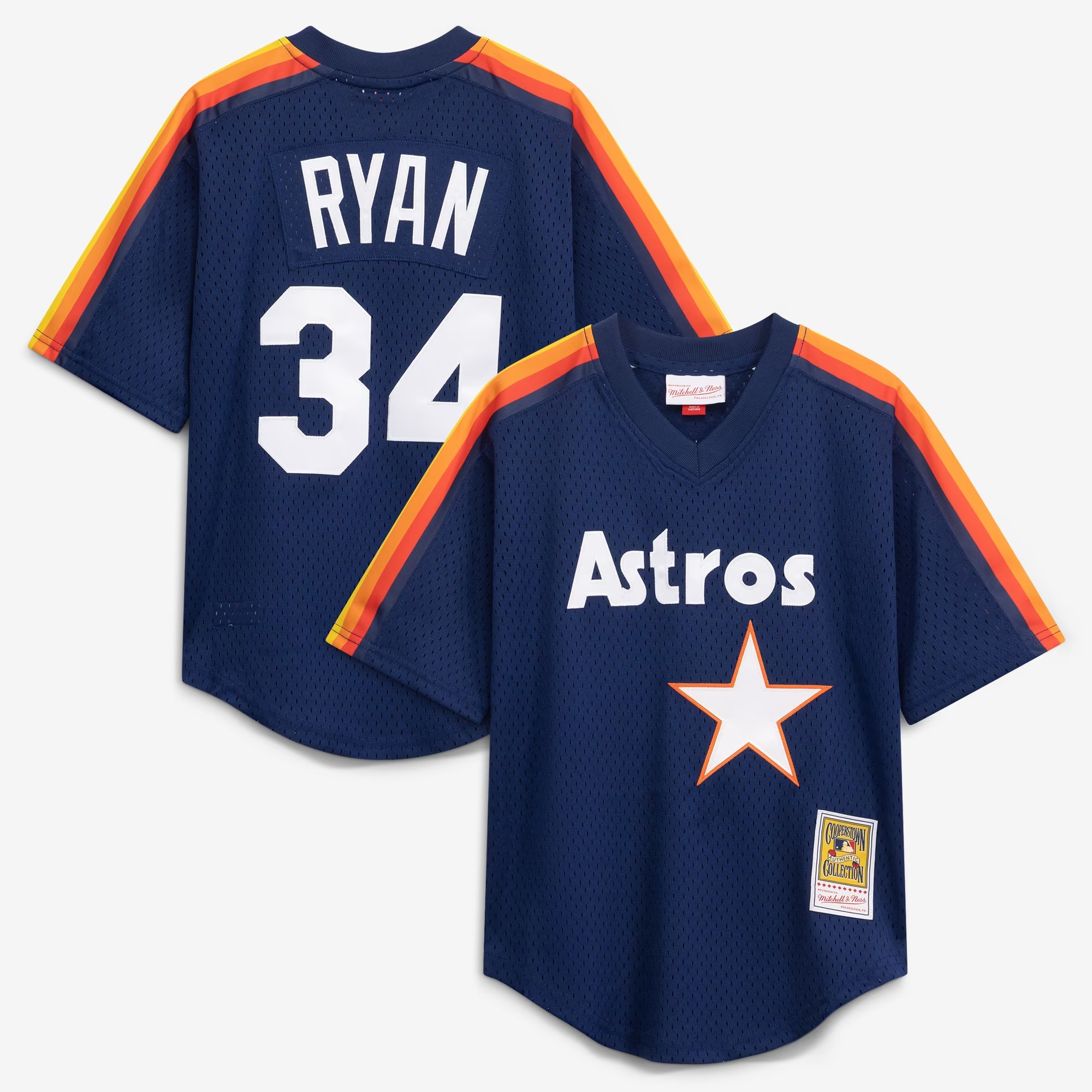 Hunk Wear - Nolan Ryan Houston Astros Mitchell & Ness Toddler Throwback Mesh Batting Practice Jersey - Navy