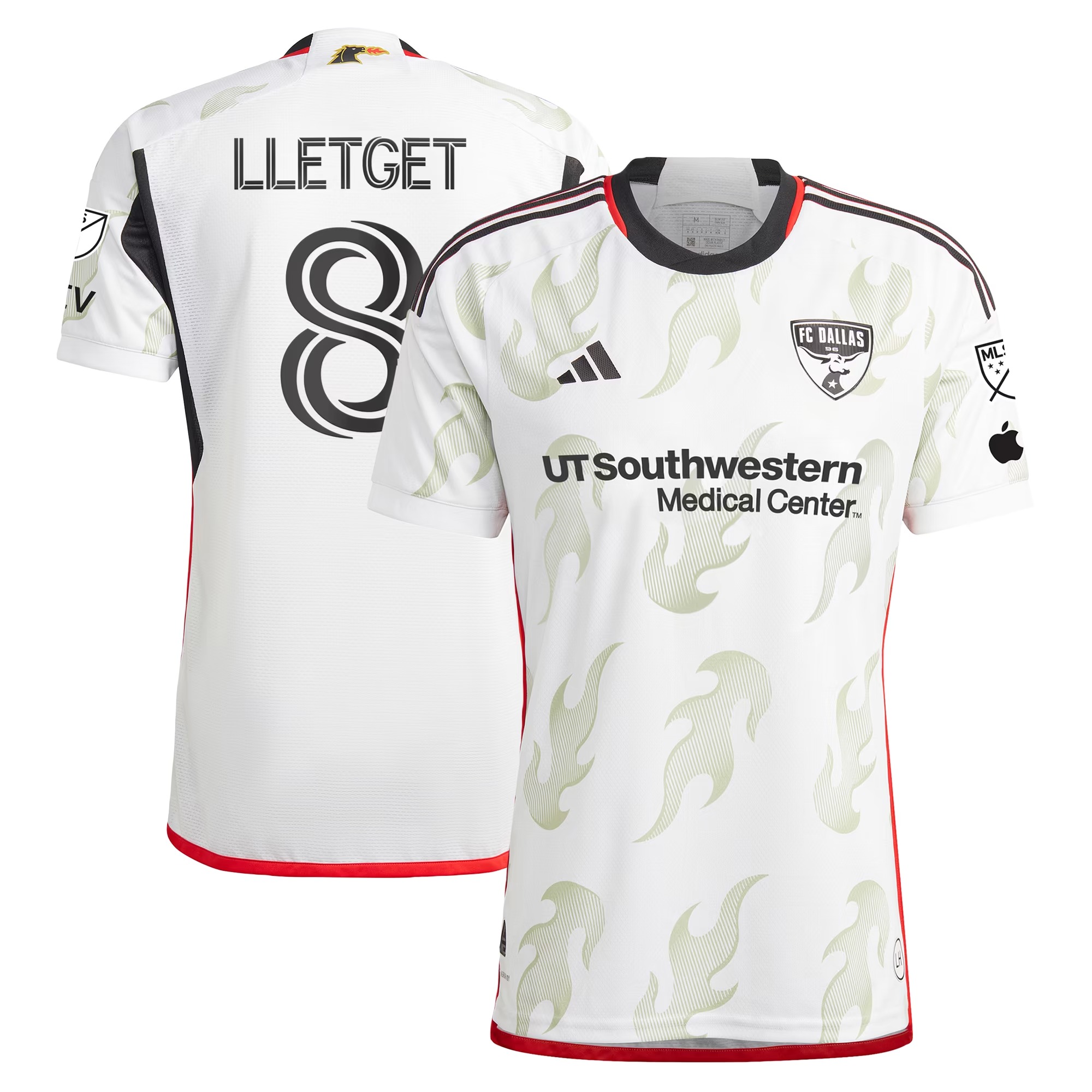 Hunk Wear - Sebastian Lletget FC Dallas adidas 2024 Burn Baby Burn Authentic Player Jersey – White