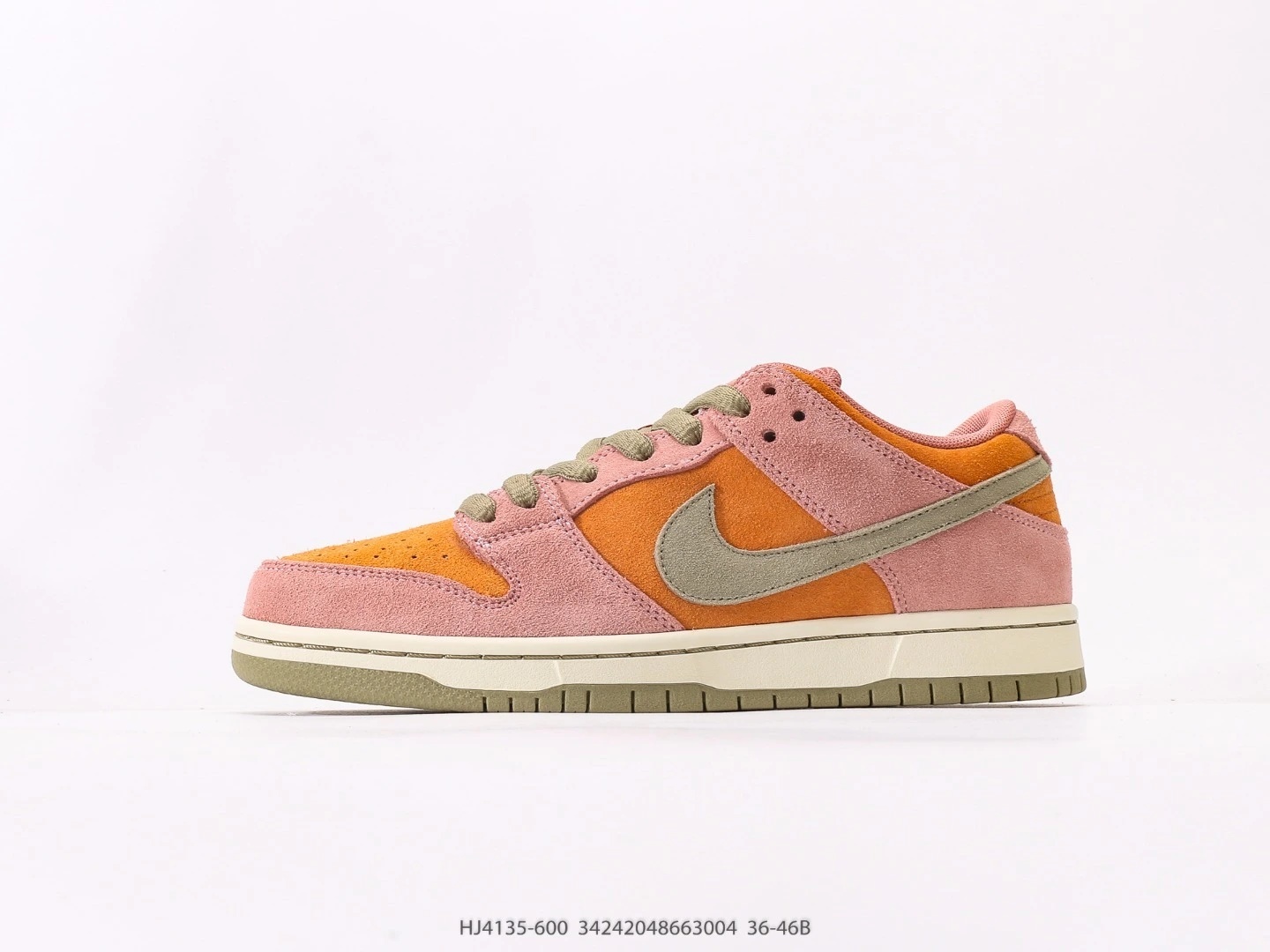 Nike SB Dunk Low Suede Pink Orange Sneakers HJ4135-600