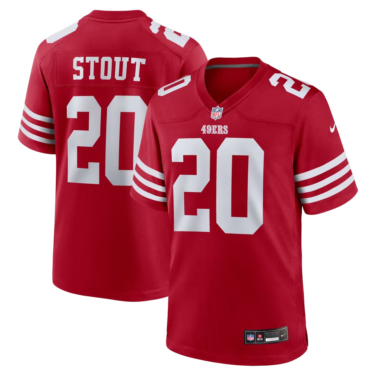 Hunk Wear - Upton Stout San Francisco 49ers Nike Team Game Jersey - Scarlet