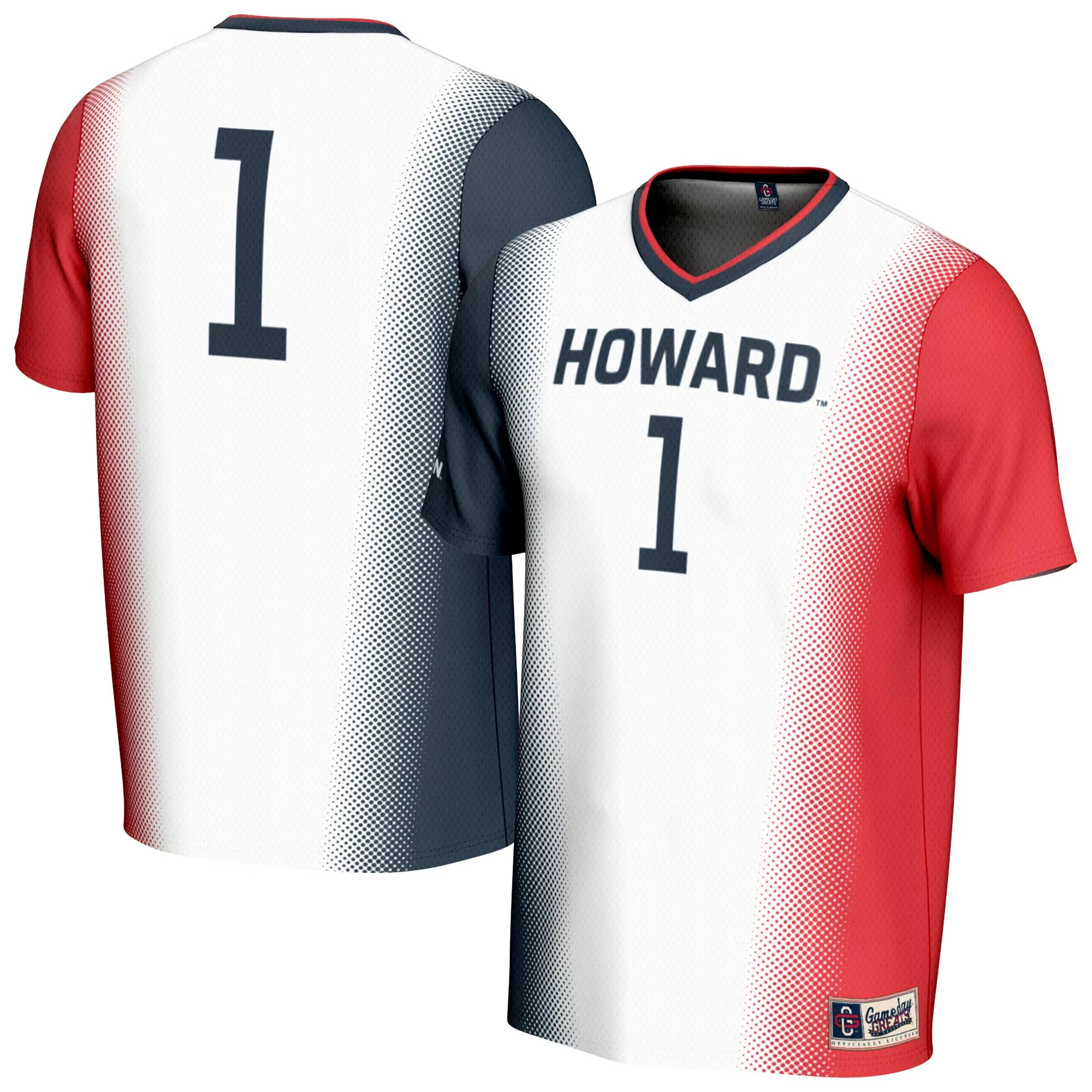Hunk Wear - Howard Bison GameDay Greats Youth Lightweight Collegiate Soccer Fashion Jersey - White