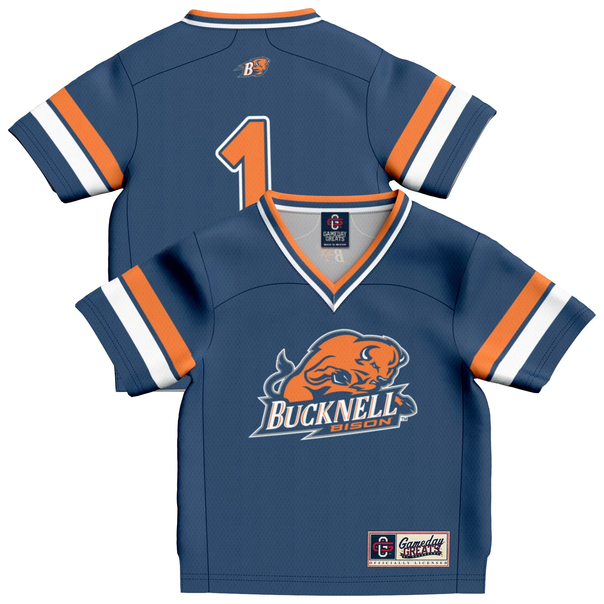 Hunk Wear - #1 Bucknell Bison GameDay Greats Infant Collegiate Football Fashion Jersey - Blue