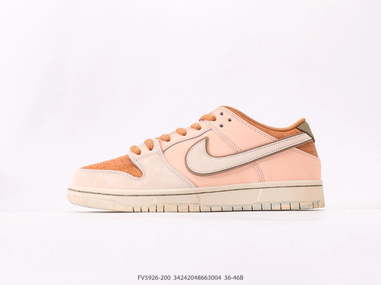 Nike SB Dunk Low Peach Suede Tan Leather Low Top Sneakers FV5926-200