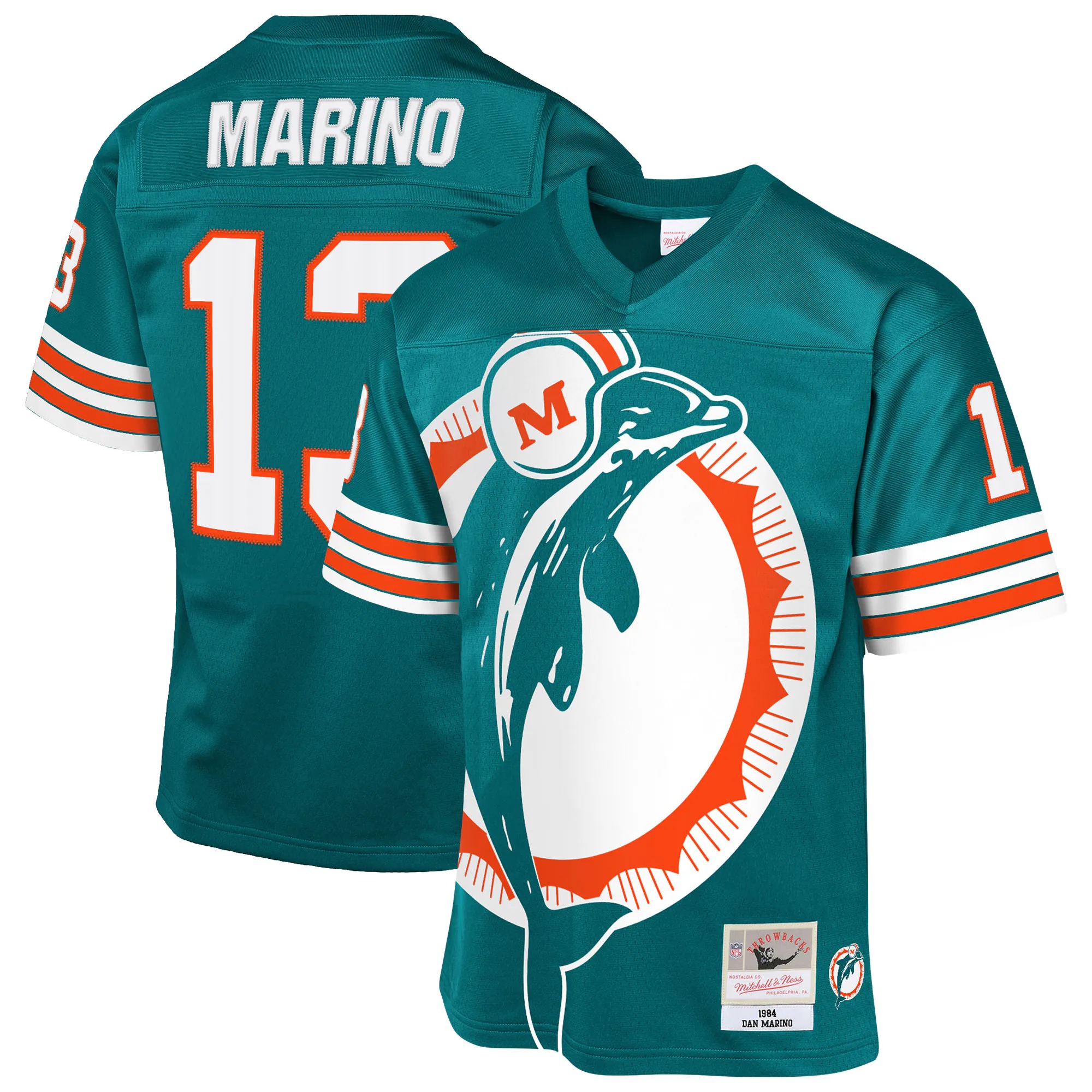 Hunk Wear - Dan Marino Miami Dolphins Mitchell & Ness Youth 1984 Throwback Fashion Jersey - Aqua